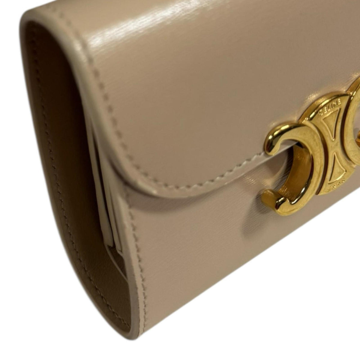 Celine Beige Leather Wallet (Tri-Fold) (Pre-Owned)