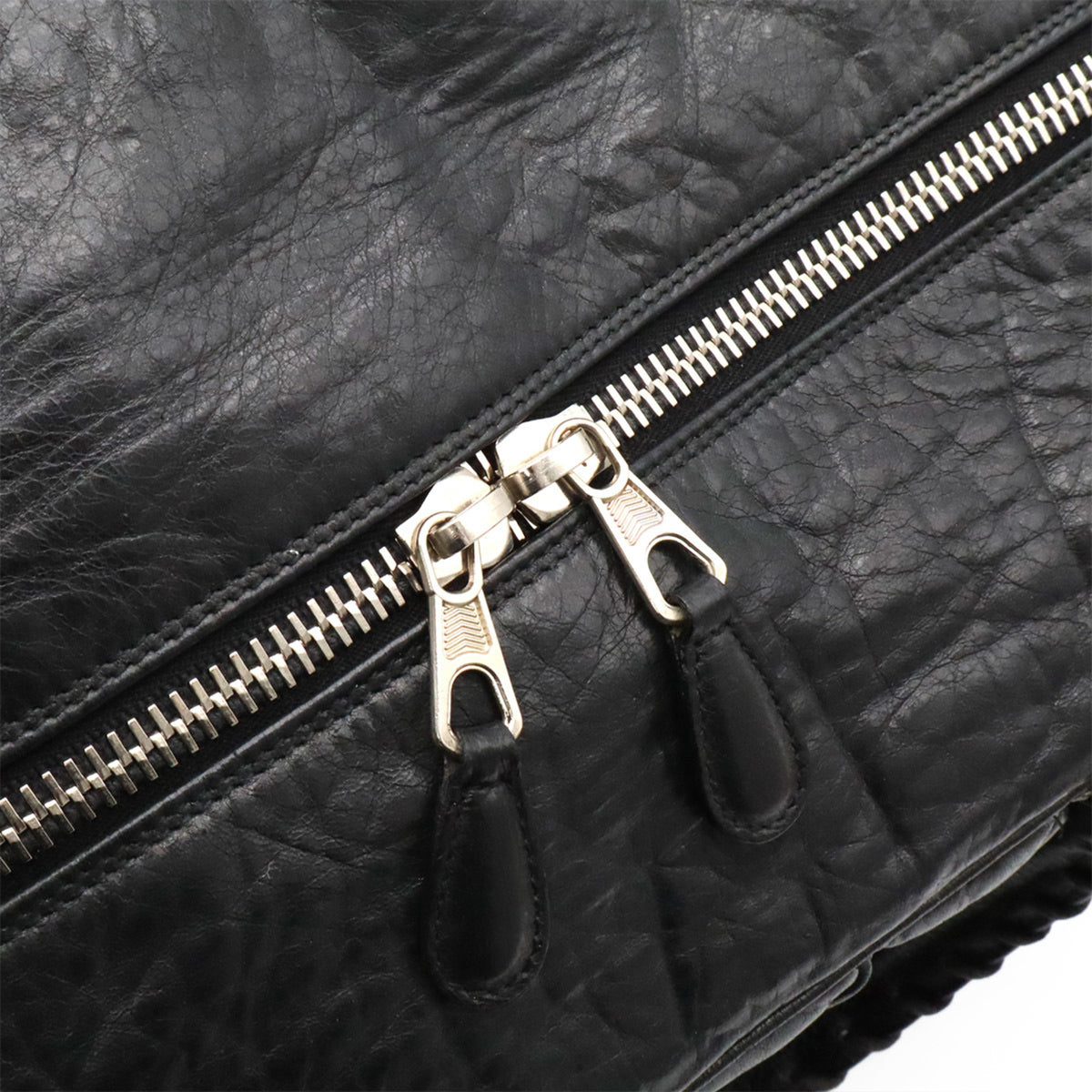 Balenciaga Black Leather Boston Bag Handbag (Pre-Owned)