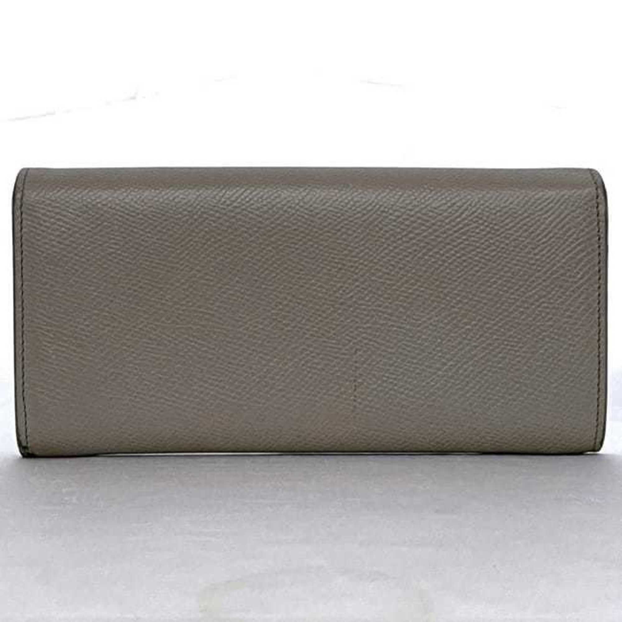 Celine Grayish Leather Long Wallet (Bi-Fold) (Pre-Owned)