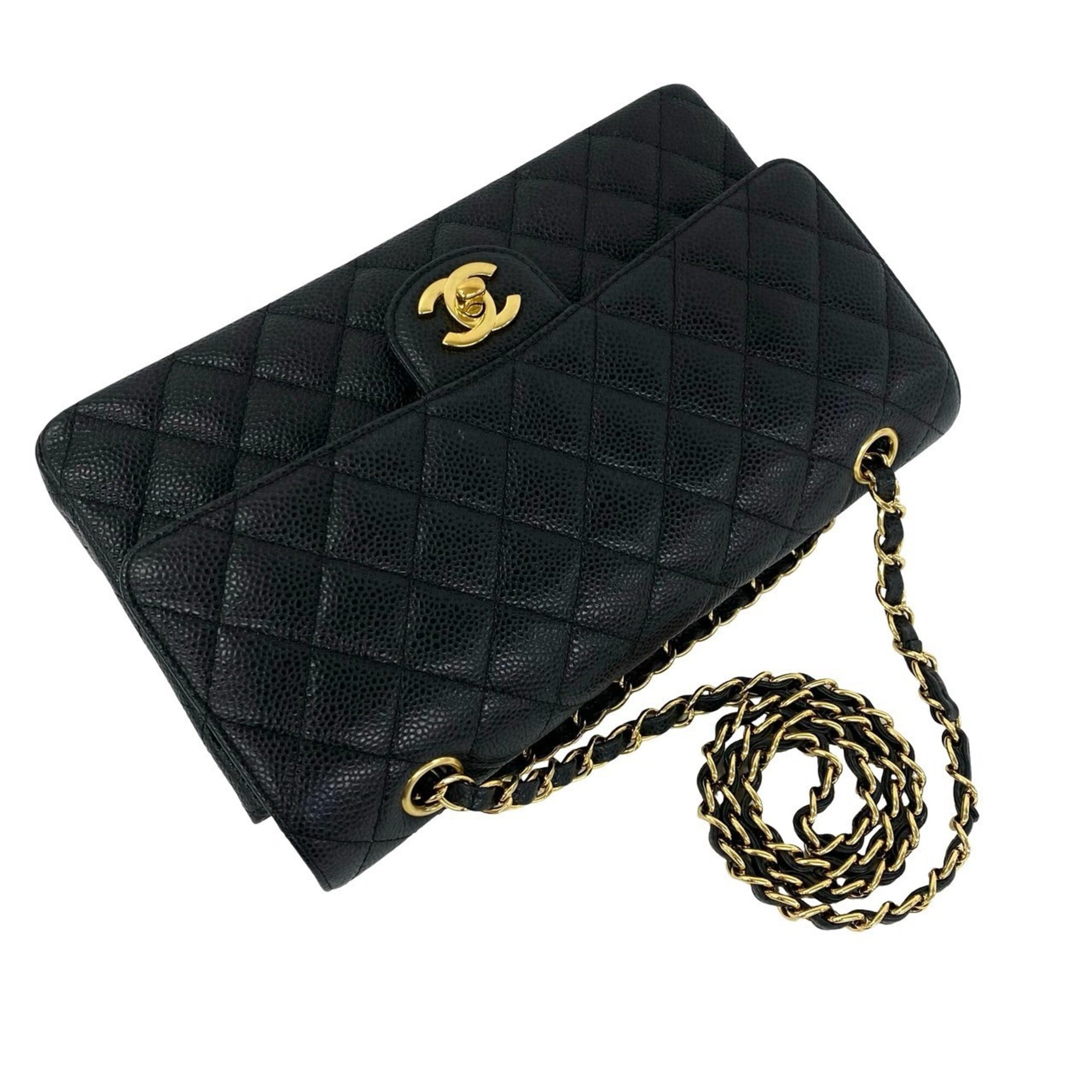 Chanel Black Grained Calfskin Shoulder Bag (Pre-Owned)