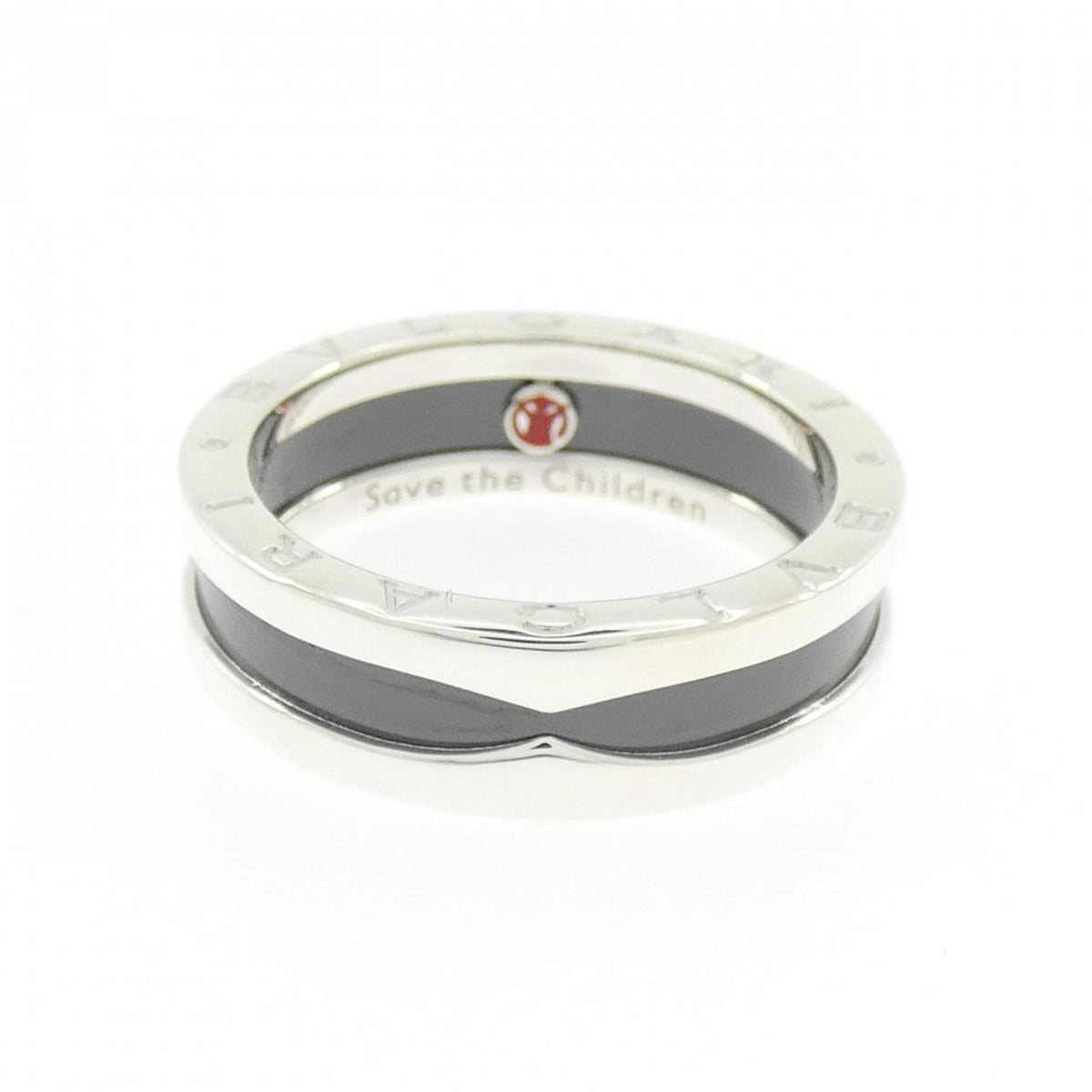 Bvlgari Ceramic Silver 925 Band Ring (Pre-Owned)