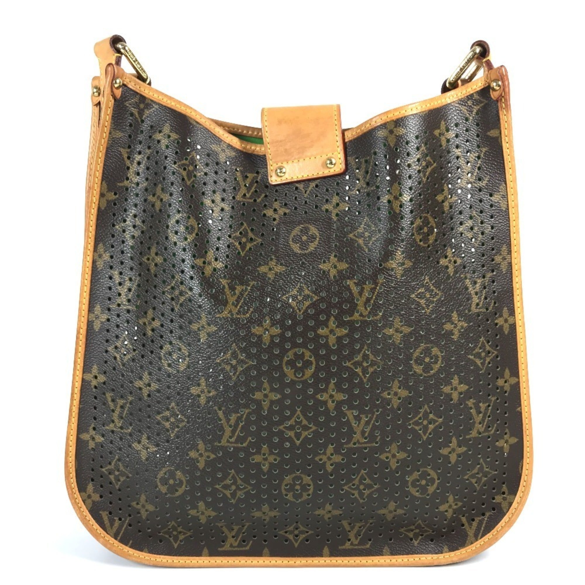 Louis Vuitton Brown Green Monogram Perforated Shoulder Bag (Pre-Owned)