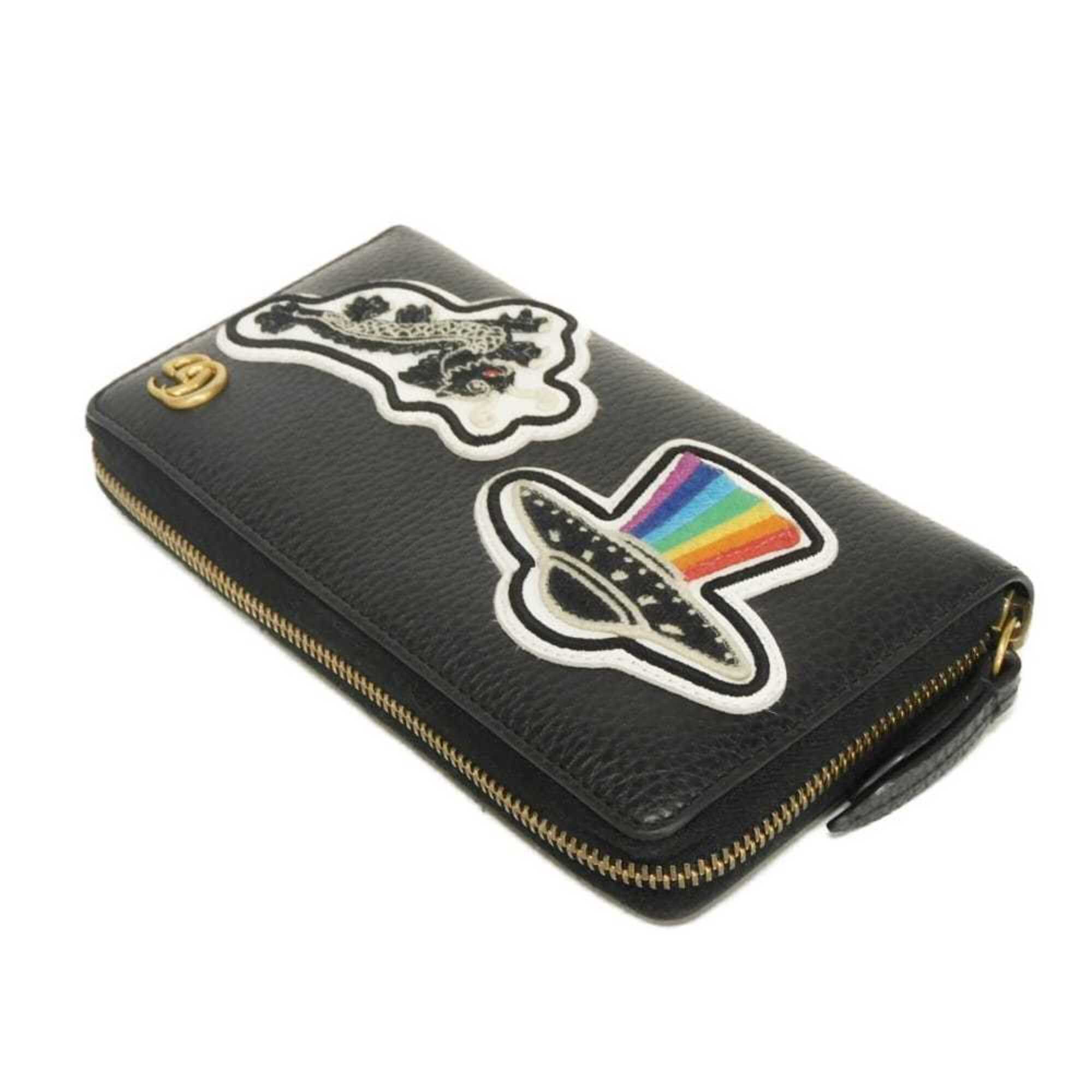 Gucci Black Leather Long Wallet (Bi-Fold) (Pre-Owned)