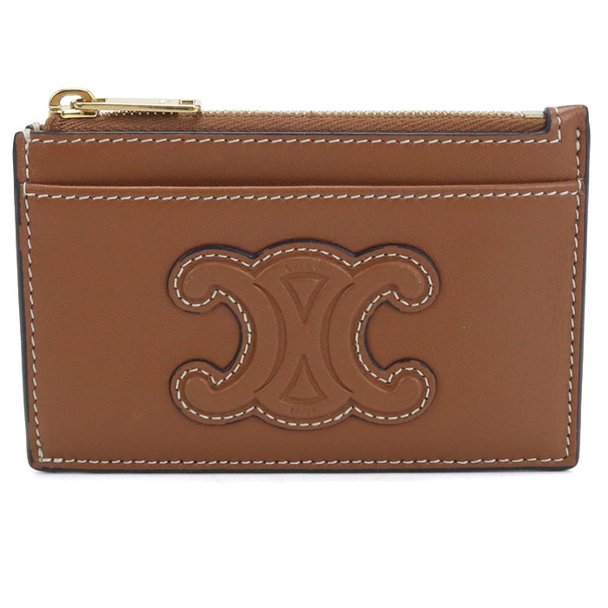 Celine Brown Leather Coin Purse/Coin Case (Pre-Owned)