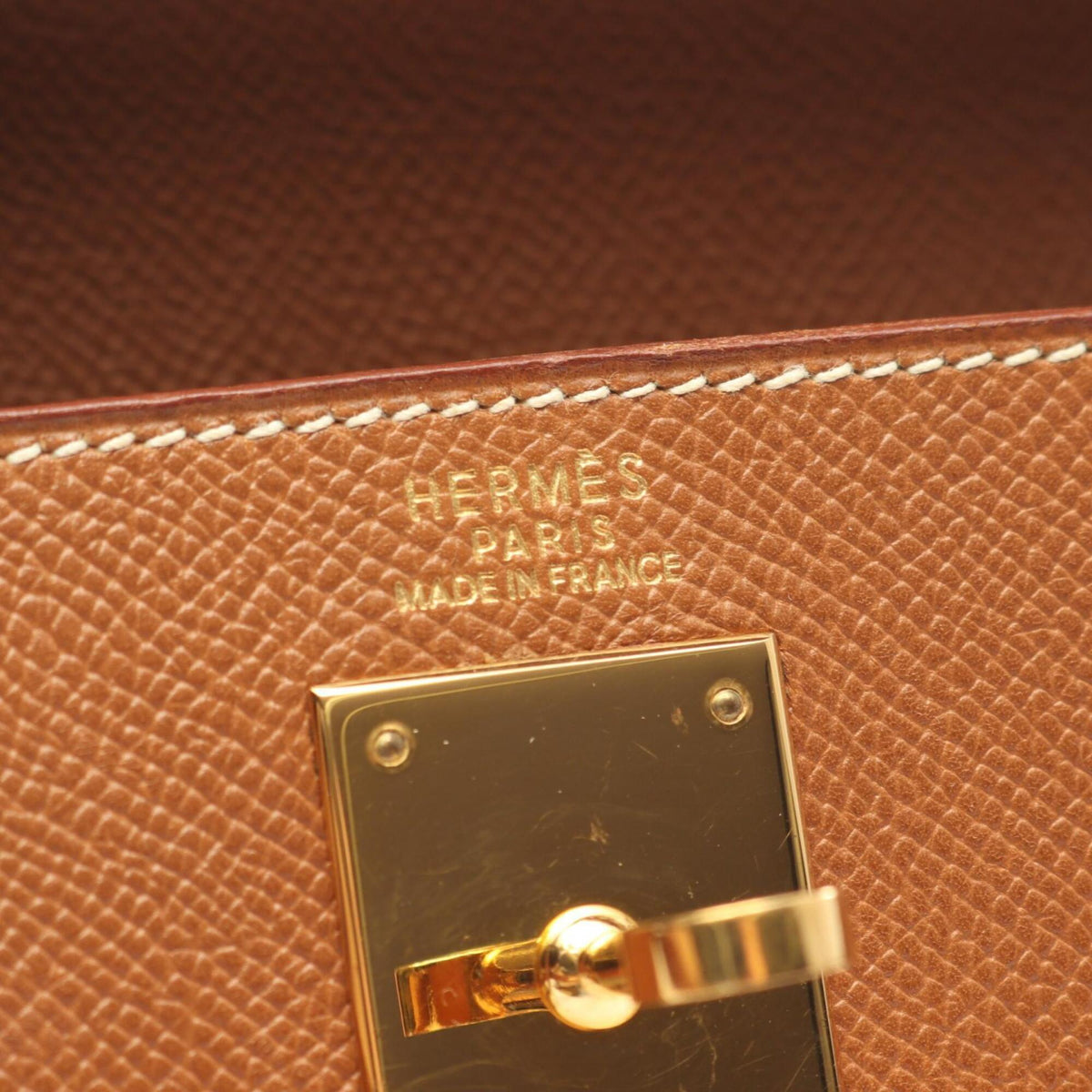 Hermes Brown Courchevel Leather Handbag (Pre-Owned)