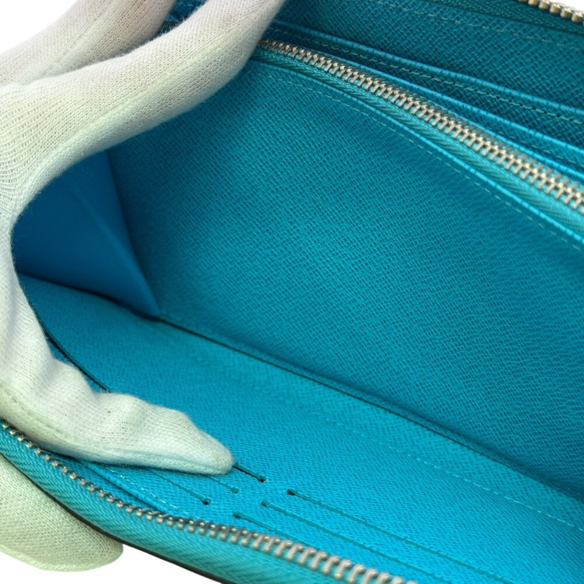 Louis Vuitton Turquoise Leather Long Wallet (Bi-Fold) (Pre-Owned)