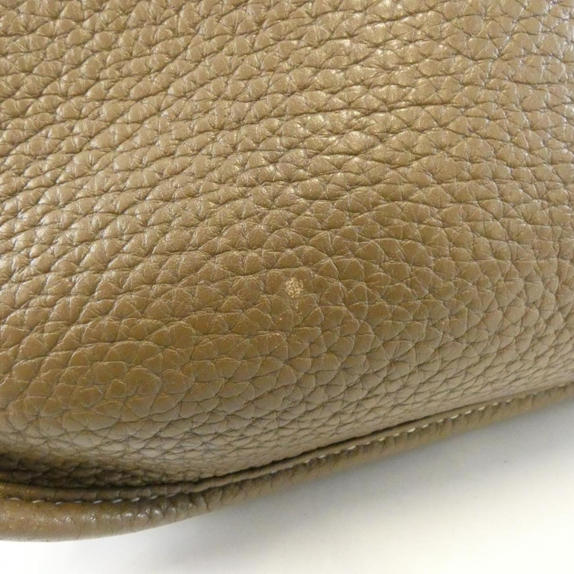 Hermes Etoupe Gray Taurillon Clemence Leather Shoulder Bag (Pre-Owned)