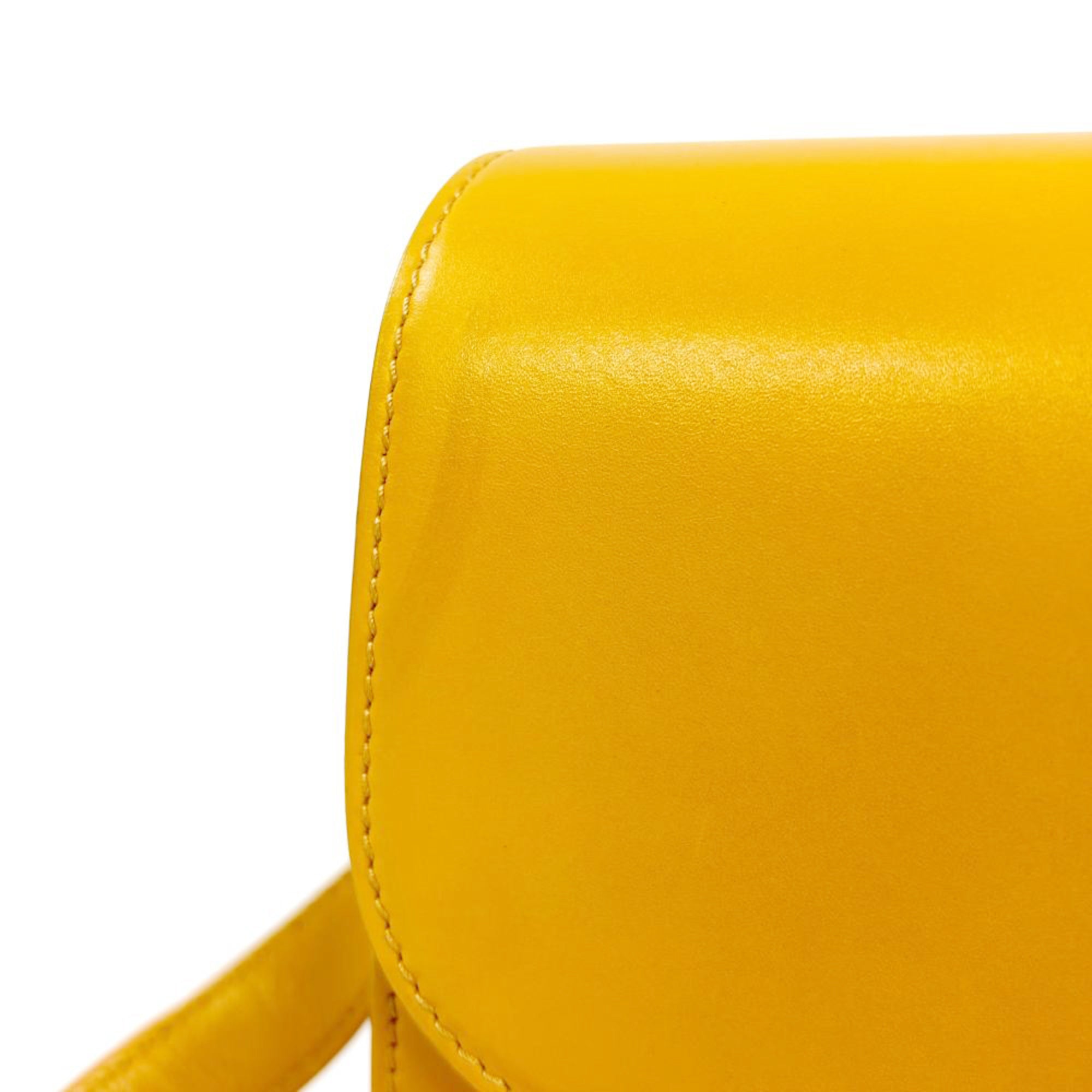 Celine Yellow Leather Shoulder Bag (Pre-Owned)