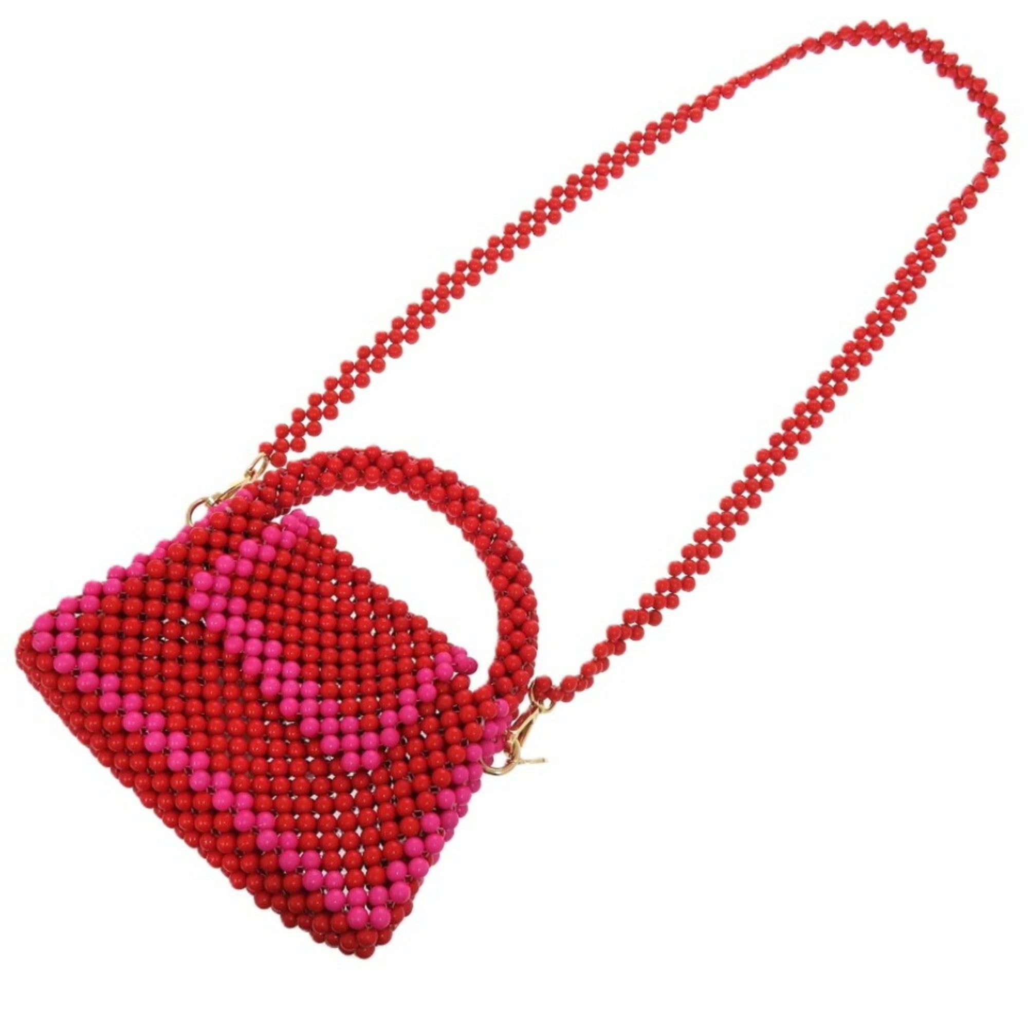 Kate Spade Pink Red Color Beads Shoulder Bag (Pre-Owned)