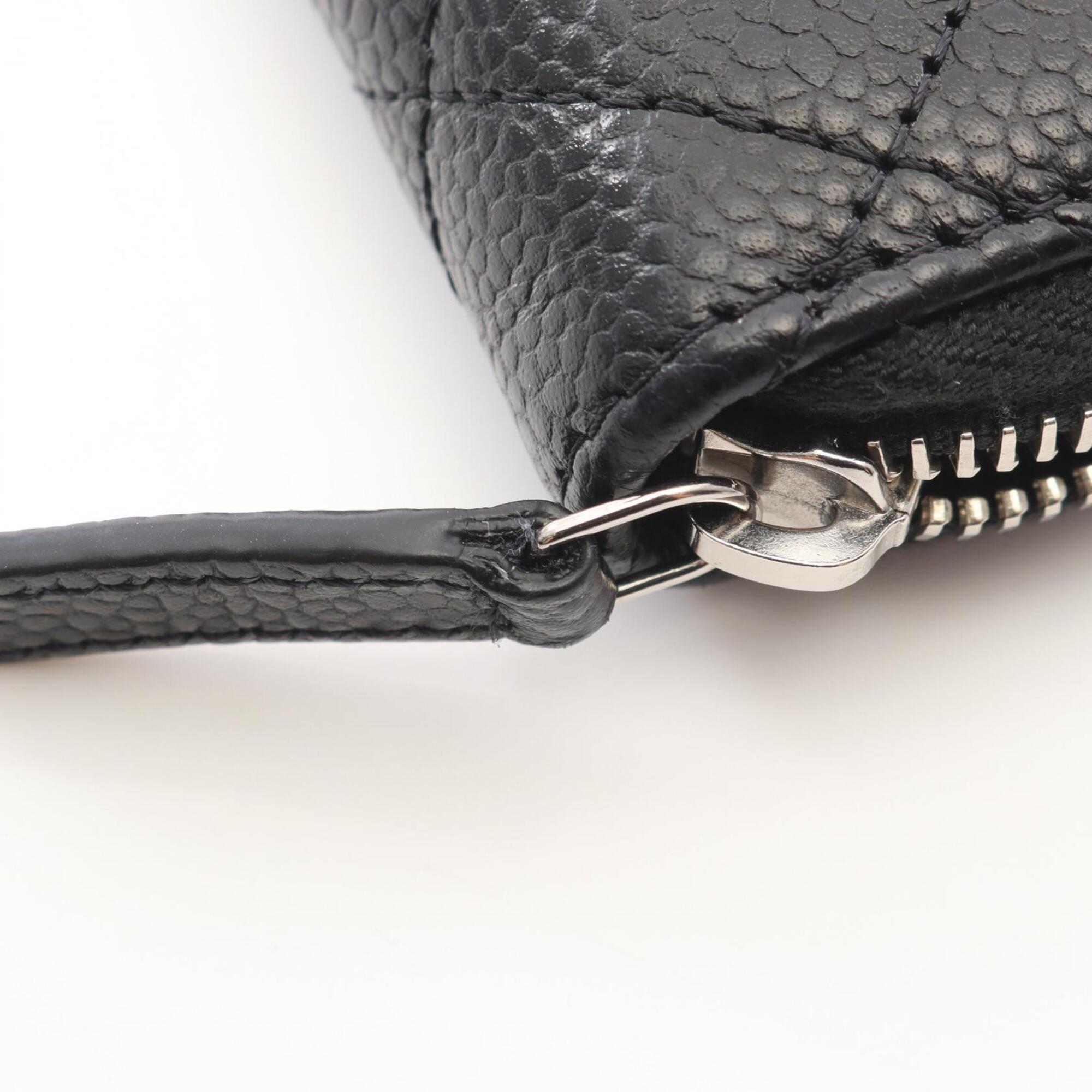 Chanel Black Grained Calfskin Coin Purse/Coin Case (Pre-Owned)