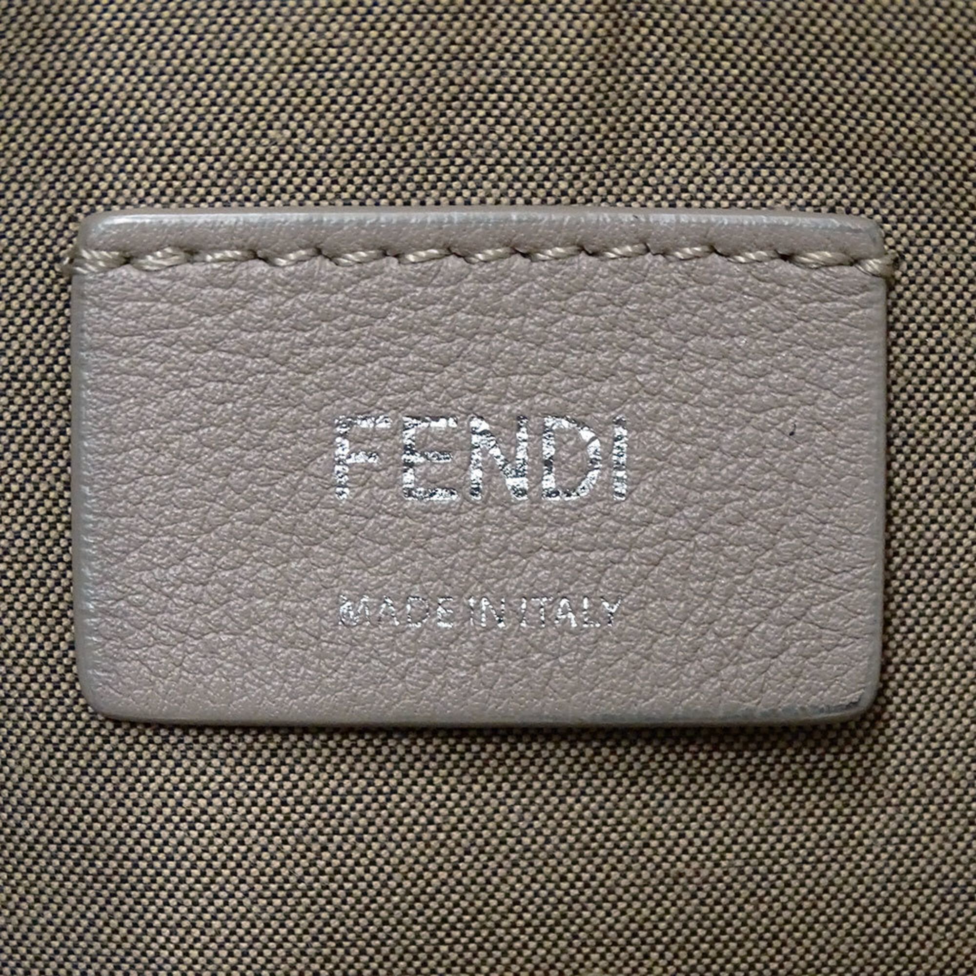 Fendi Grayish Leather Handbag Shoulder Bag (Pre-Owned)