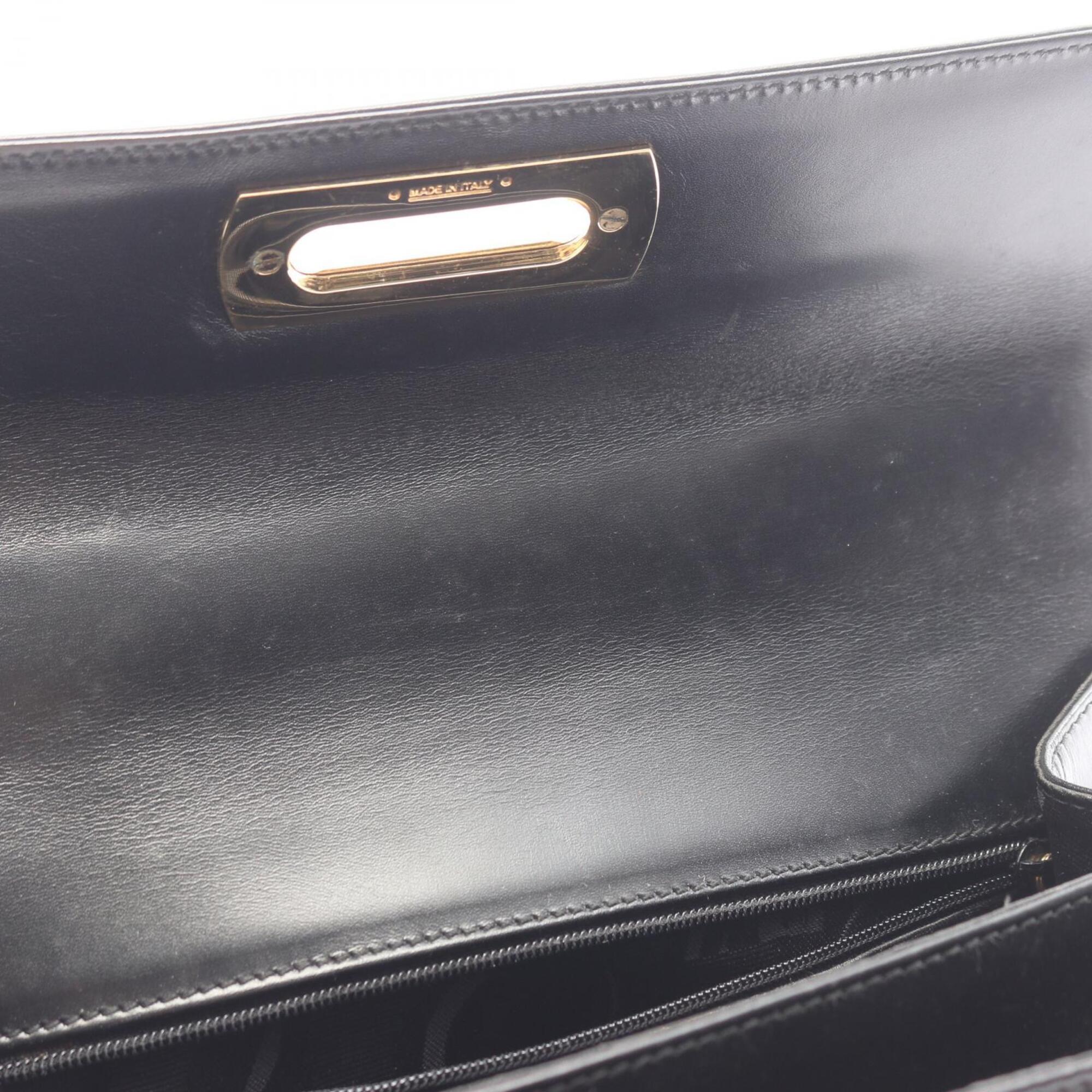 Salvatore Ferragamo Black Leather Handbag (Pre-Owned)