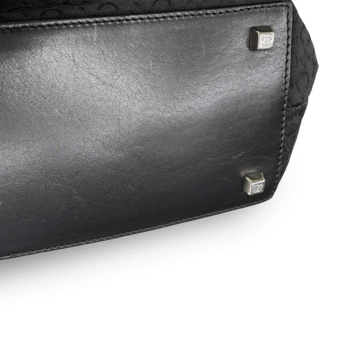 Celine Black Canvas Leather Handbag Tote Bag (Pre-Owned)