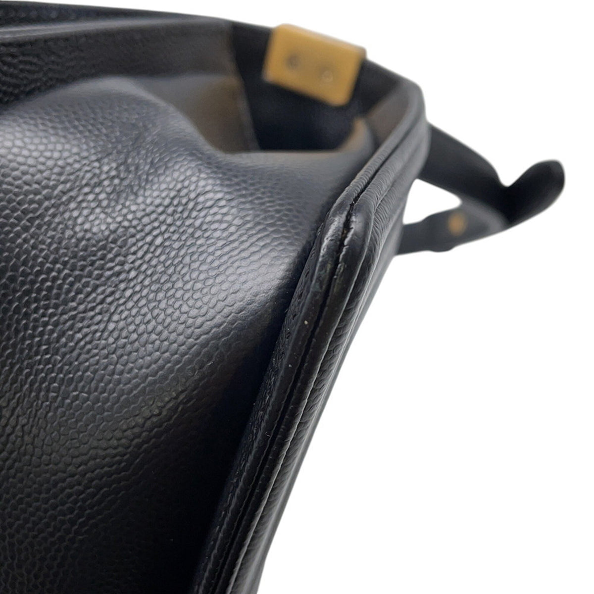 Chanel Matelasse Black Grained Calfskin Handbag Shoulder Bag (Pre-Owned)