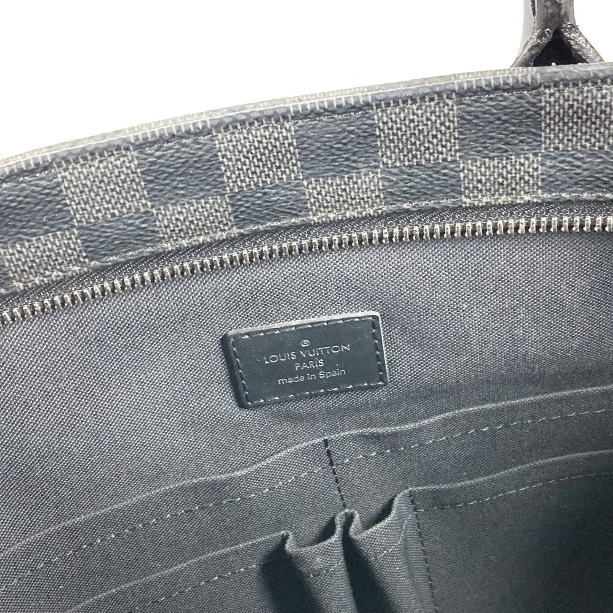 Louis Vuitton Black Damier Graphite Canvas Briefcase Handbag Shoulder Bag Tote Bag (Pre-Owned)