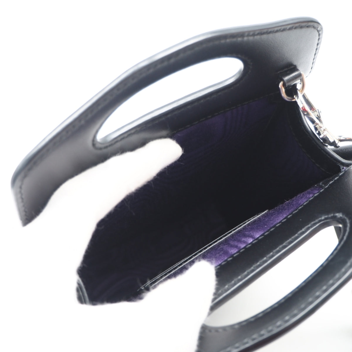 Gucci Black Purple Nylon Leather Shoulder Bag (Pre-Owned)