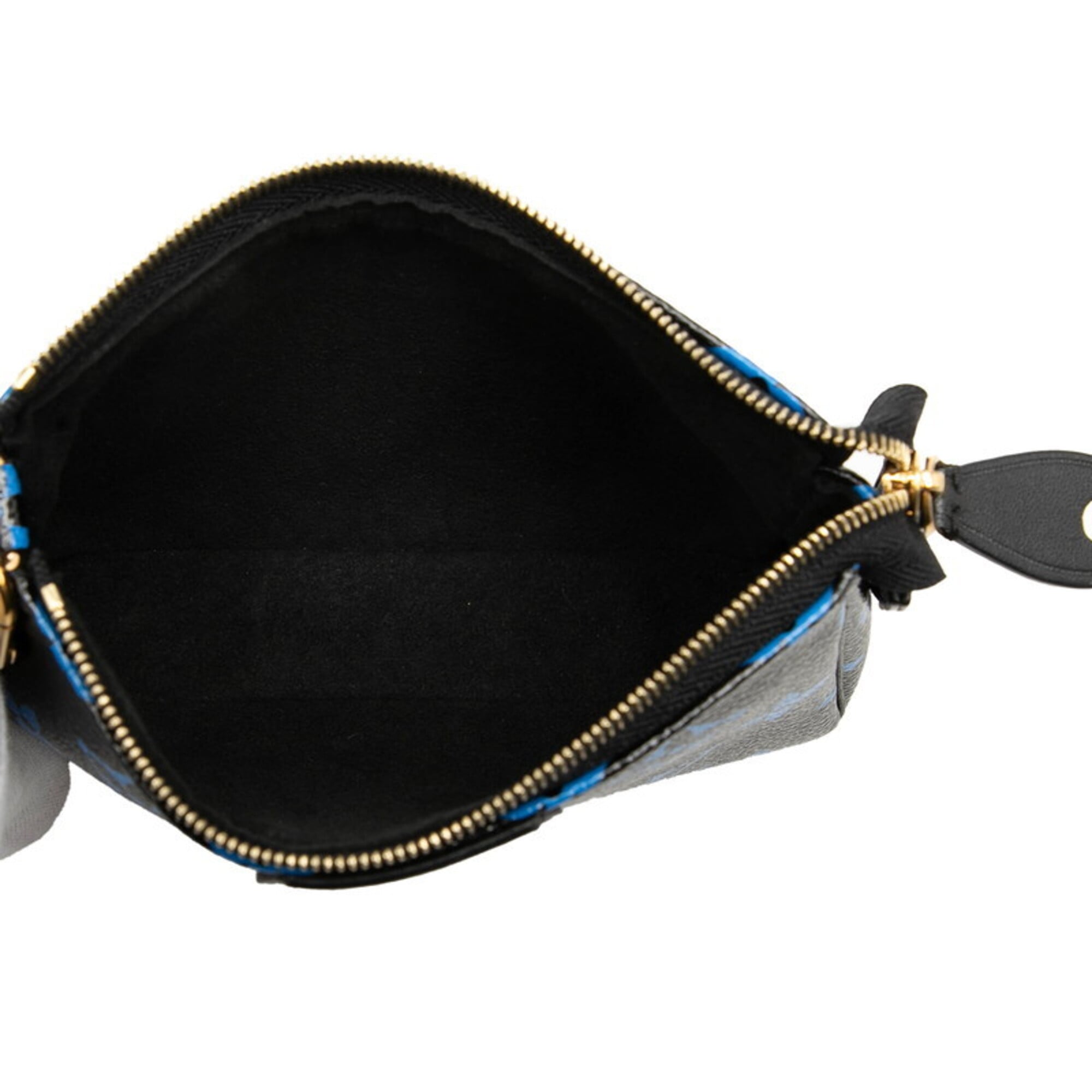 Louis Vuitton Black Blue Noir Pvc Leather Handbag Pochette Pouch (Pre-Owned)