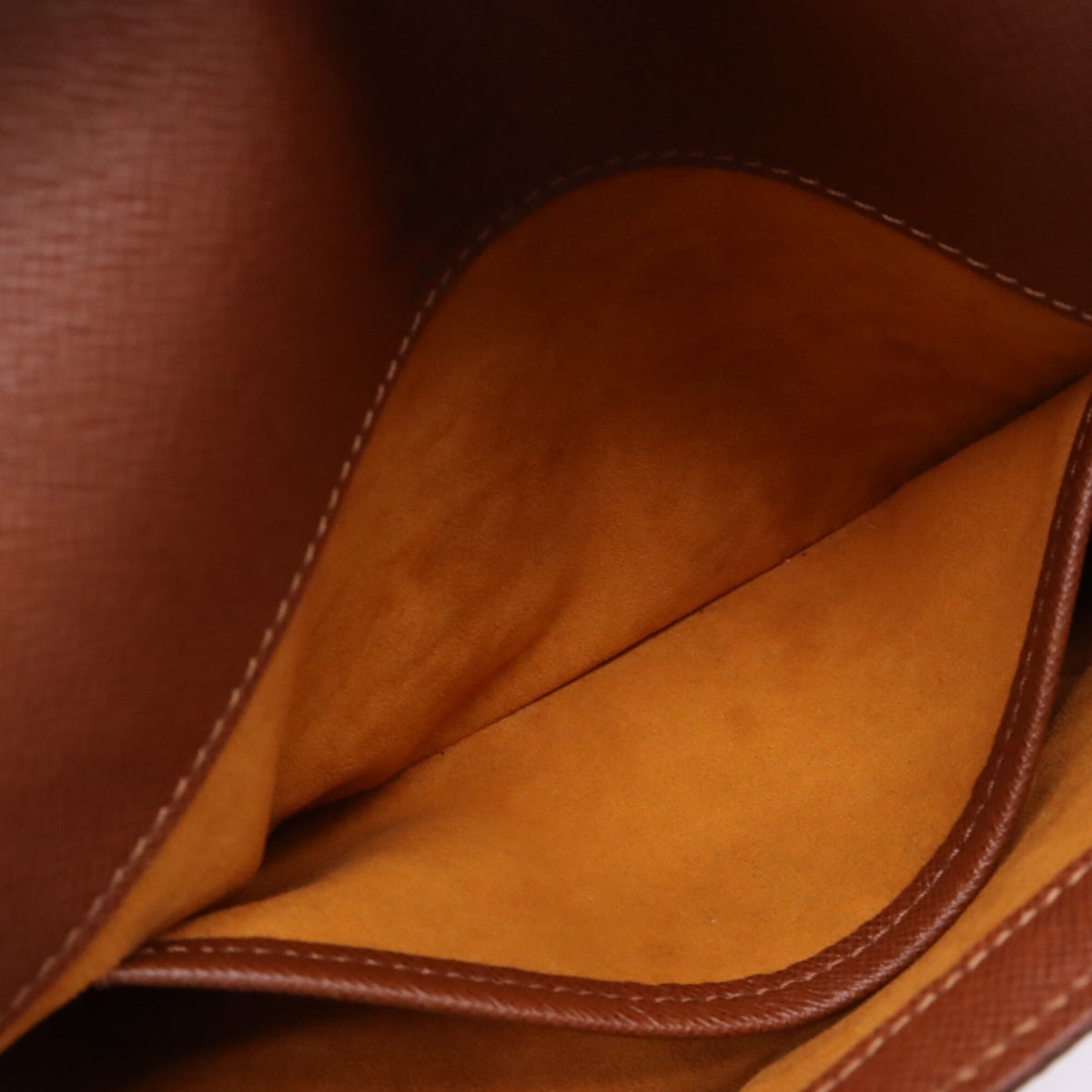 Louis Vuitton Beige Brown Coated Canvas Leather Shoulder Bag (Pre-Owned)