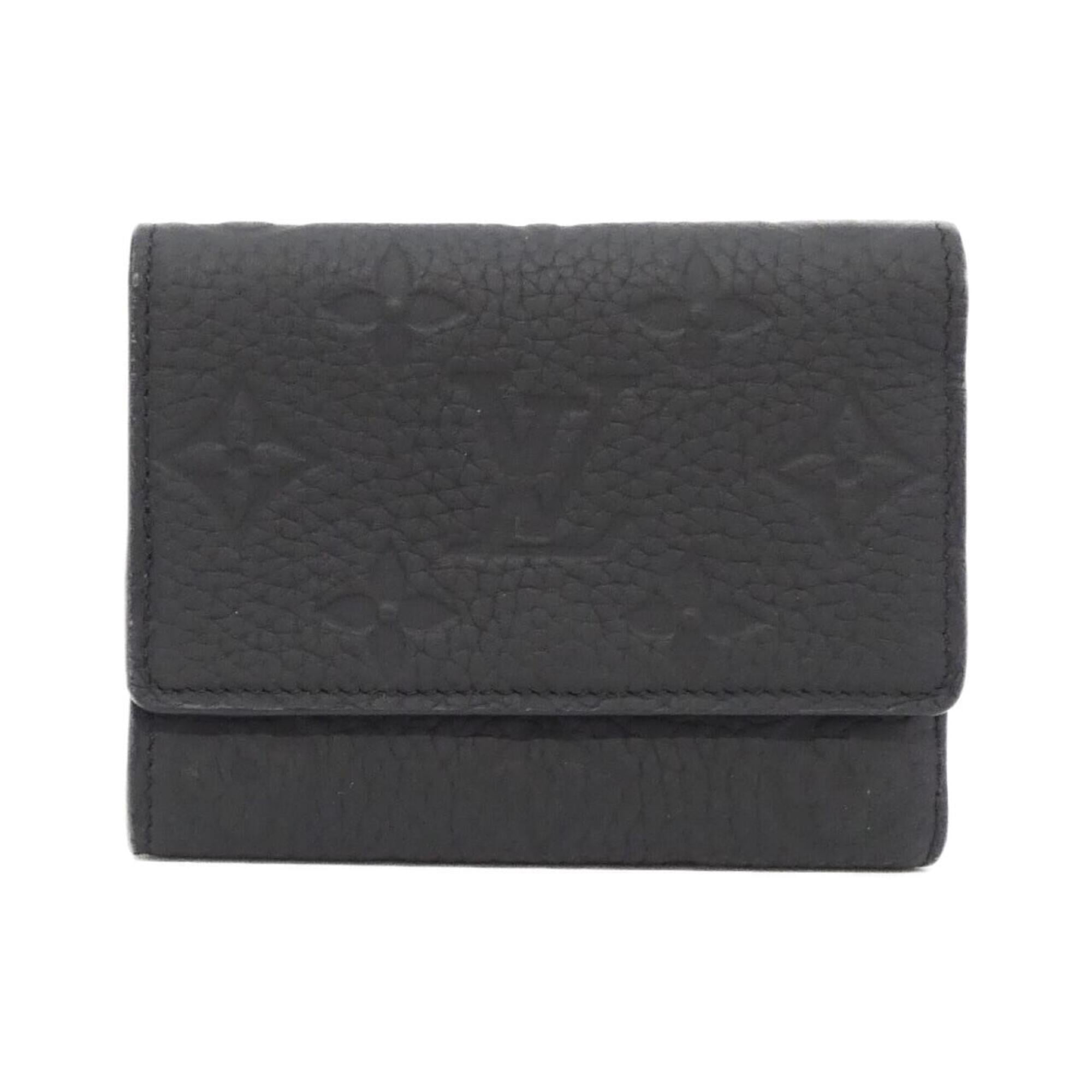 Louis Vuitton Black Leather Wallet (Tri-Fold) (Pre-Owned)