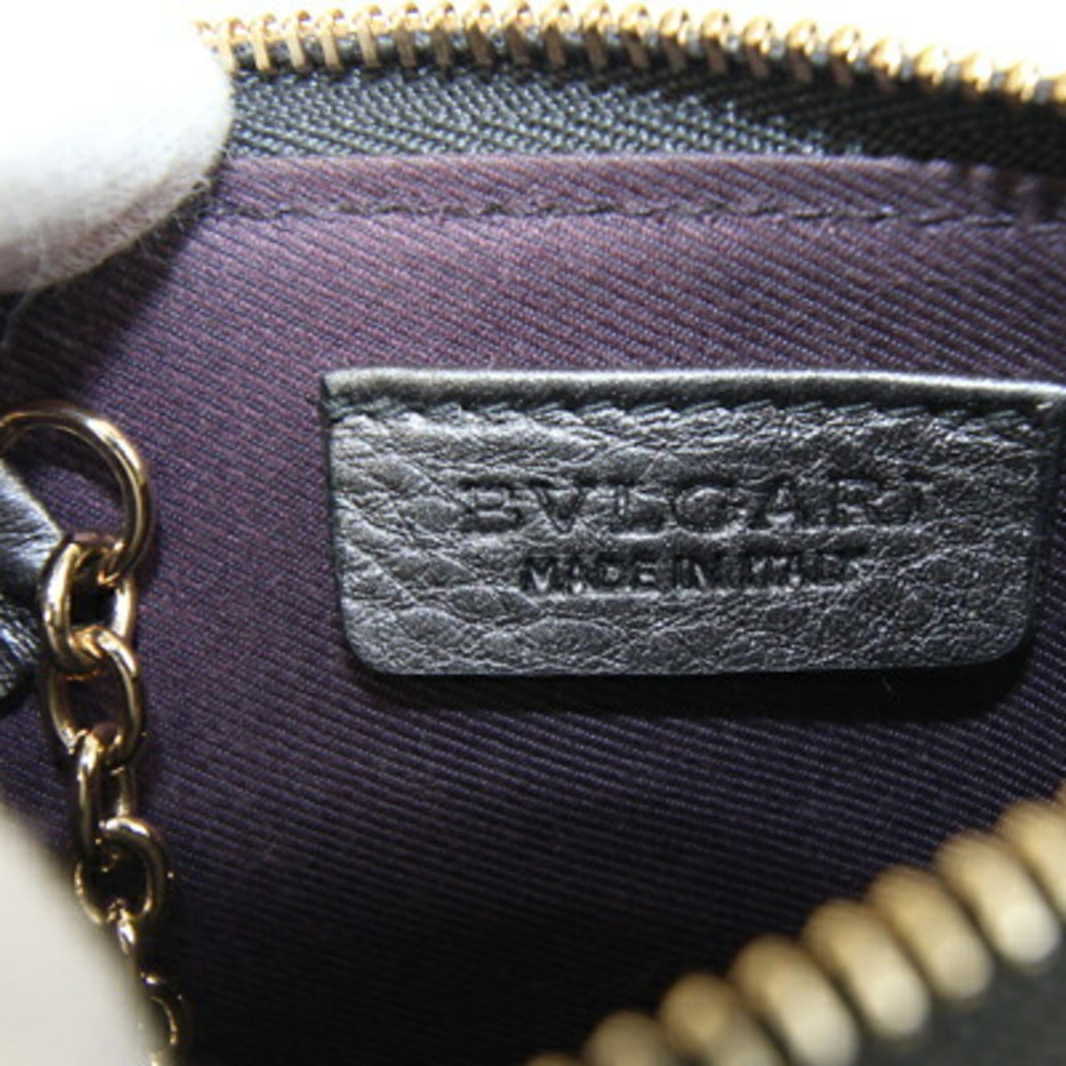 Bvlgari Silver Gray Leather Coin Purse/Coin Case (Pre-Owned)
