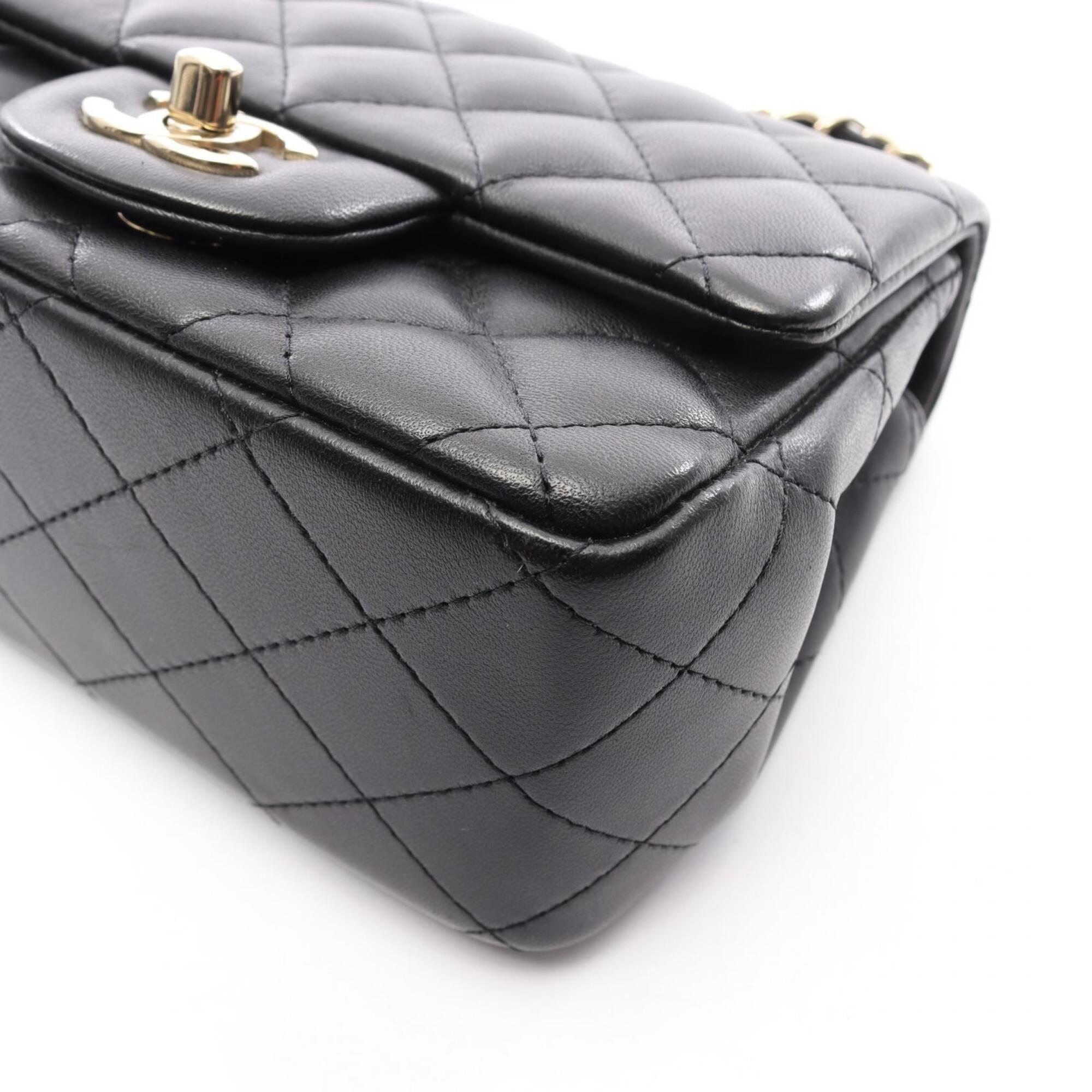 Chanel Black Leather Handbag Shoulder Bag (Pre-Owned)