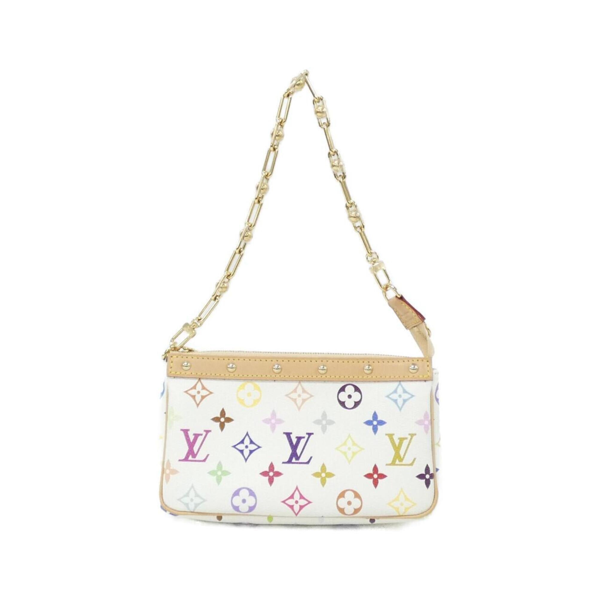 Louis Vuitton White Coated Canvas Pochette Pouch (Pre-Owned)
