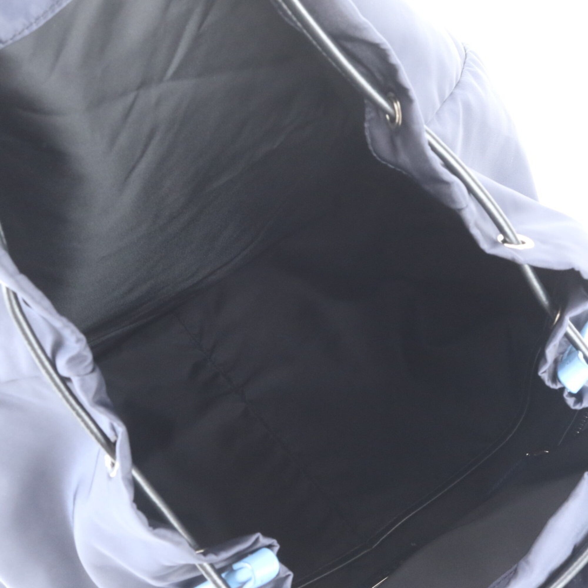 Prada Blue Navy Nylon Leather Backpack Handbag (Pre-Owned)