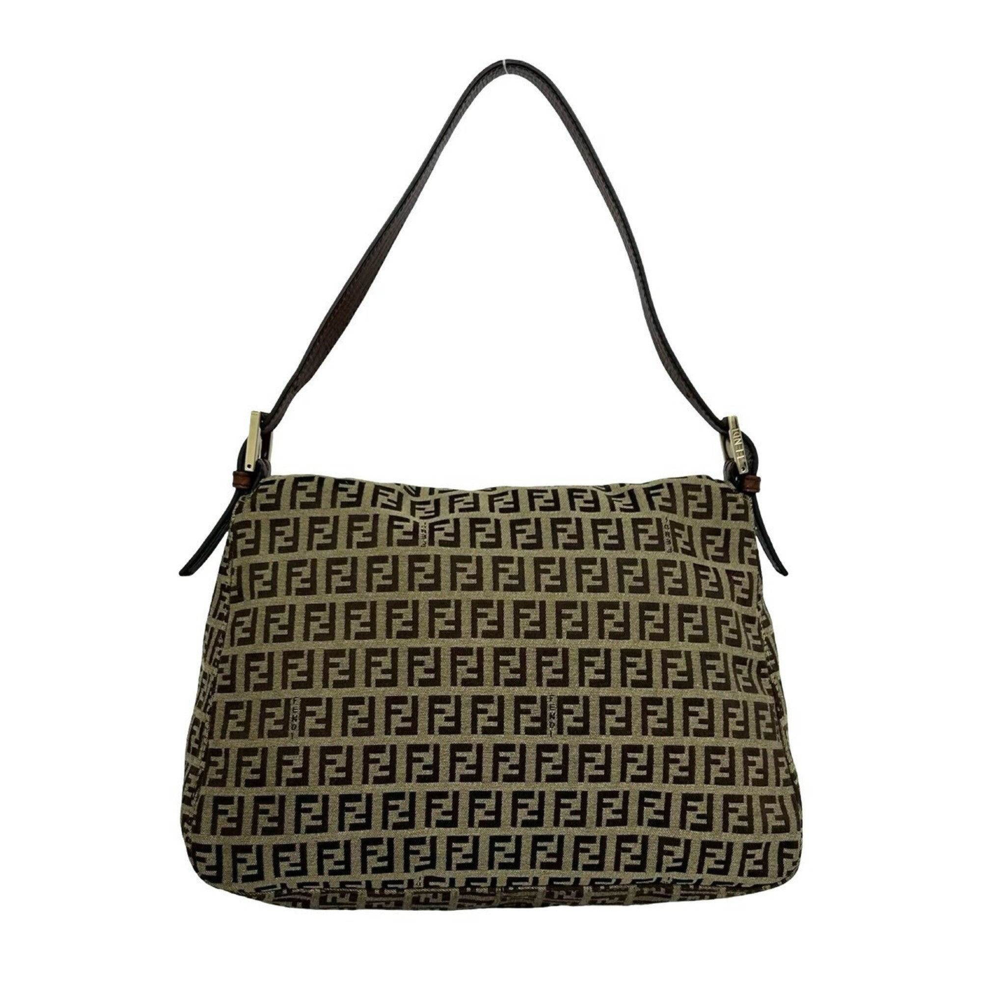 Fendi Brown Canvas Leather Shoulder Bag (Pre-Owned)