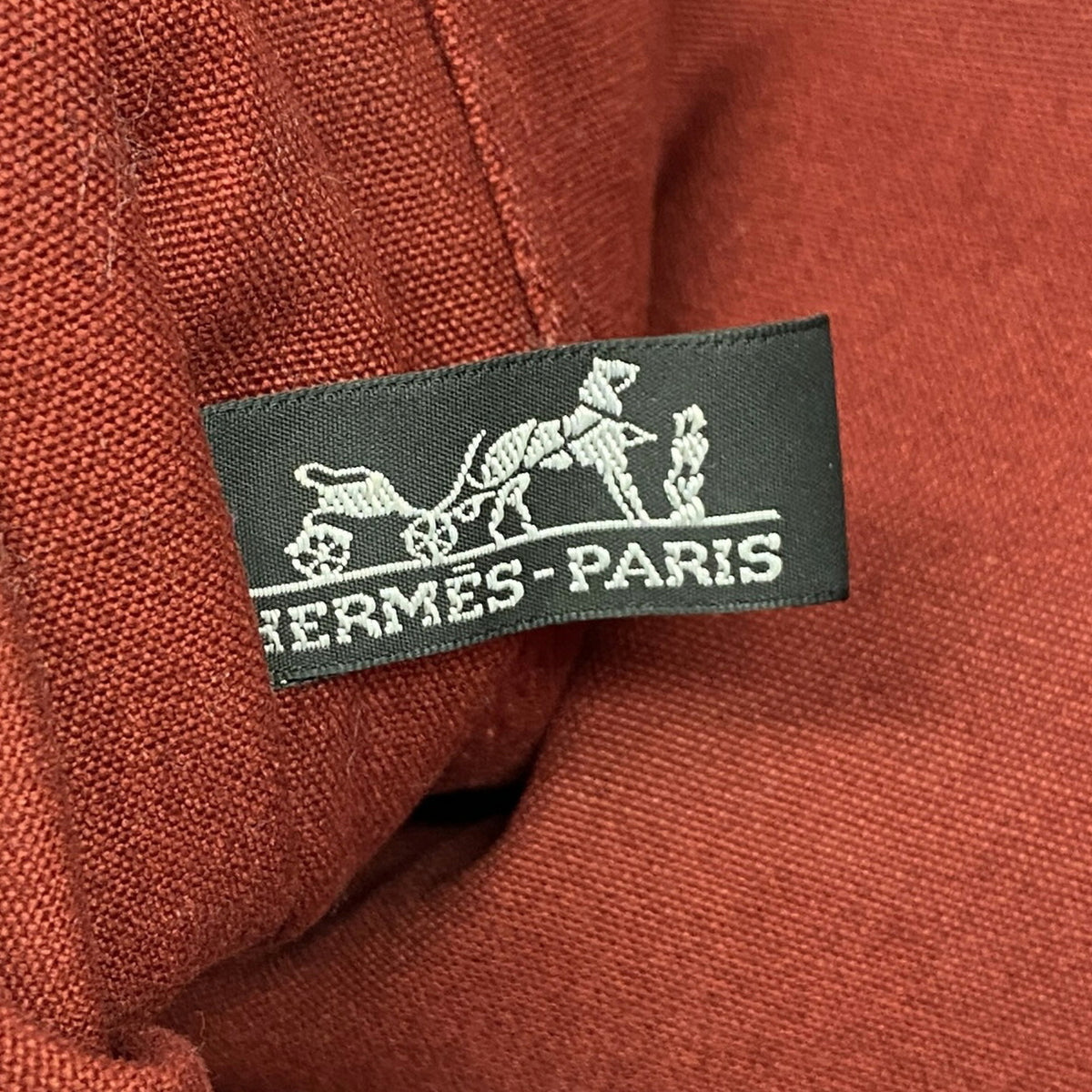 Hermes Red Color Canvas Tote Bag (Pre-Owned)