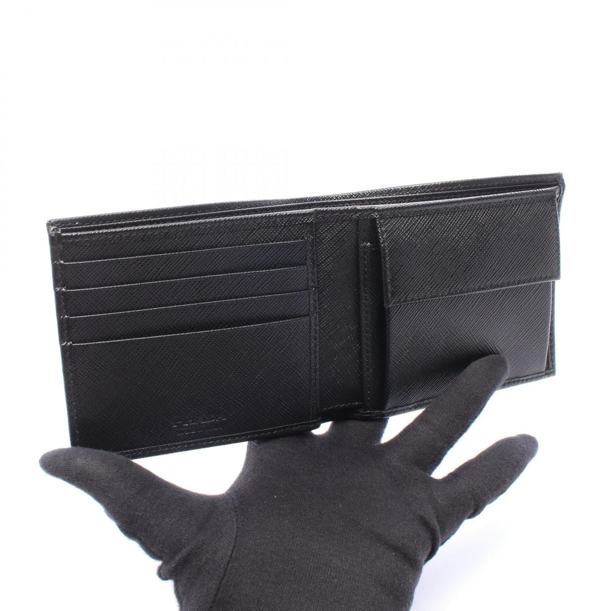 Prada Black Nylon Leather Wallet (Bi-Fold) (Pre-Owned)