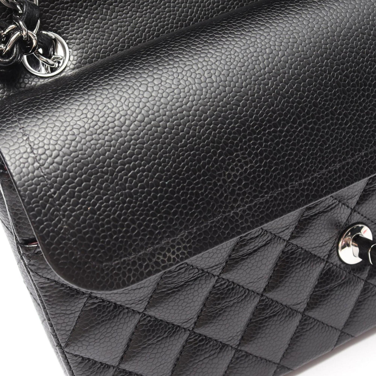 Chanel Black Grained Calfskin Shoulder Bag (Pre-Owned)