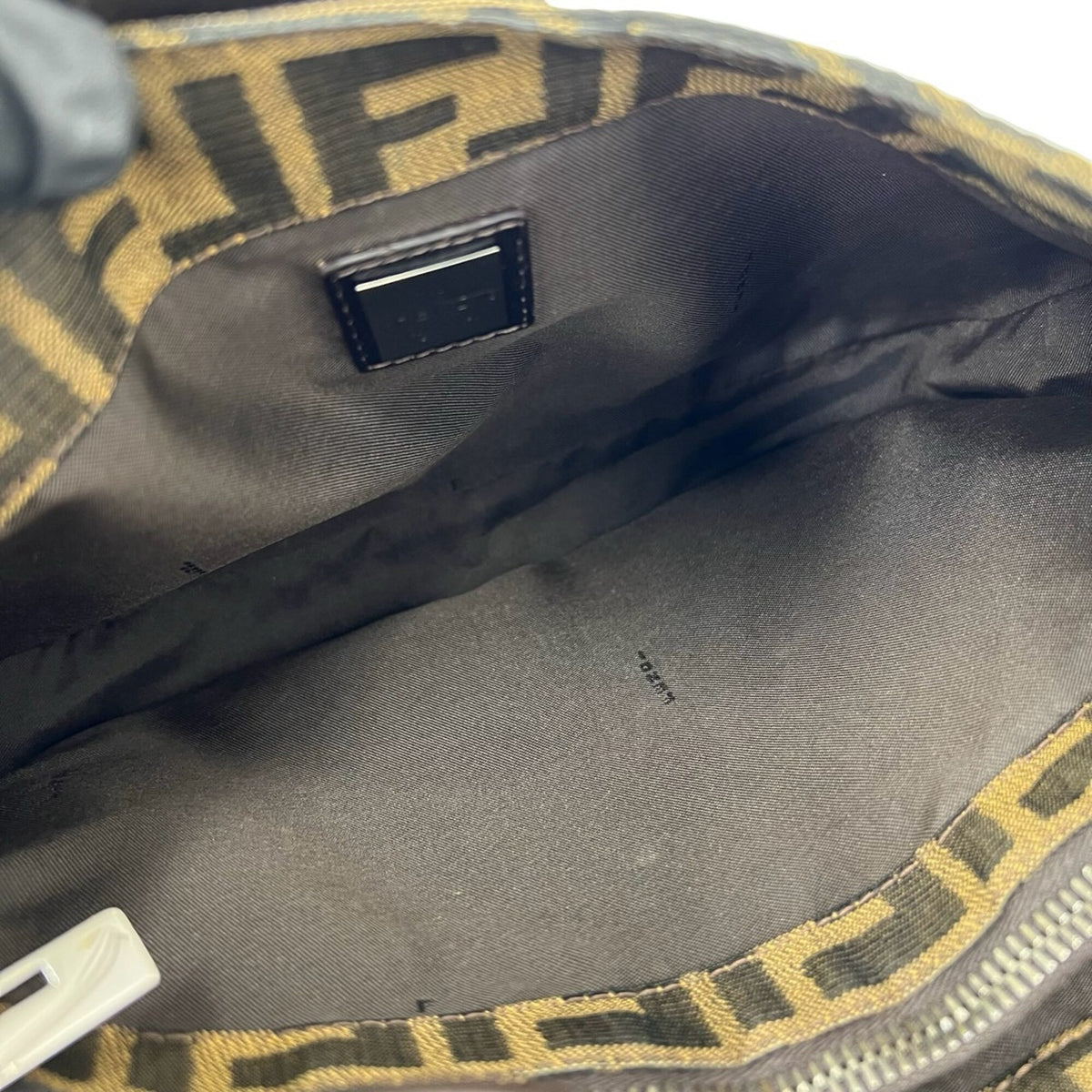 Fendi Black Brown Canvas Leather Shoulder Bag Tote Bag (Pre-Owned)