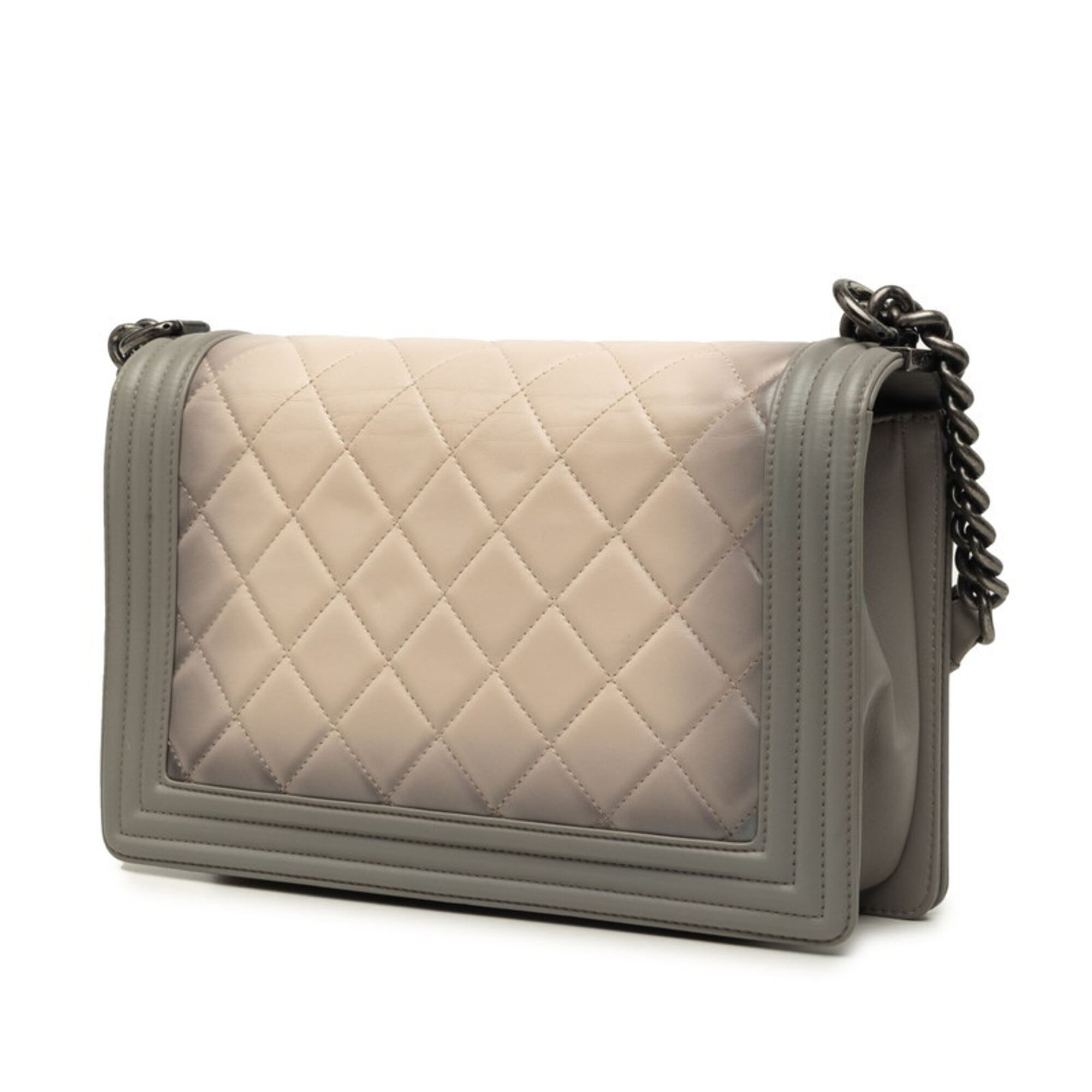 Chanel Gray Beige Shoulder Bag (Pre-Owned)