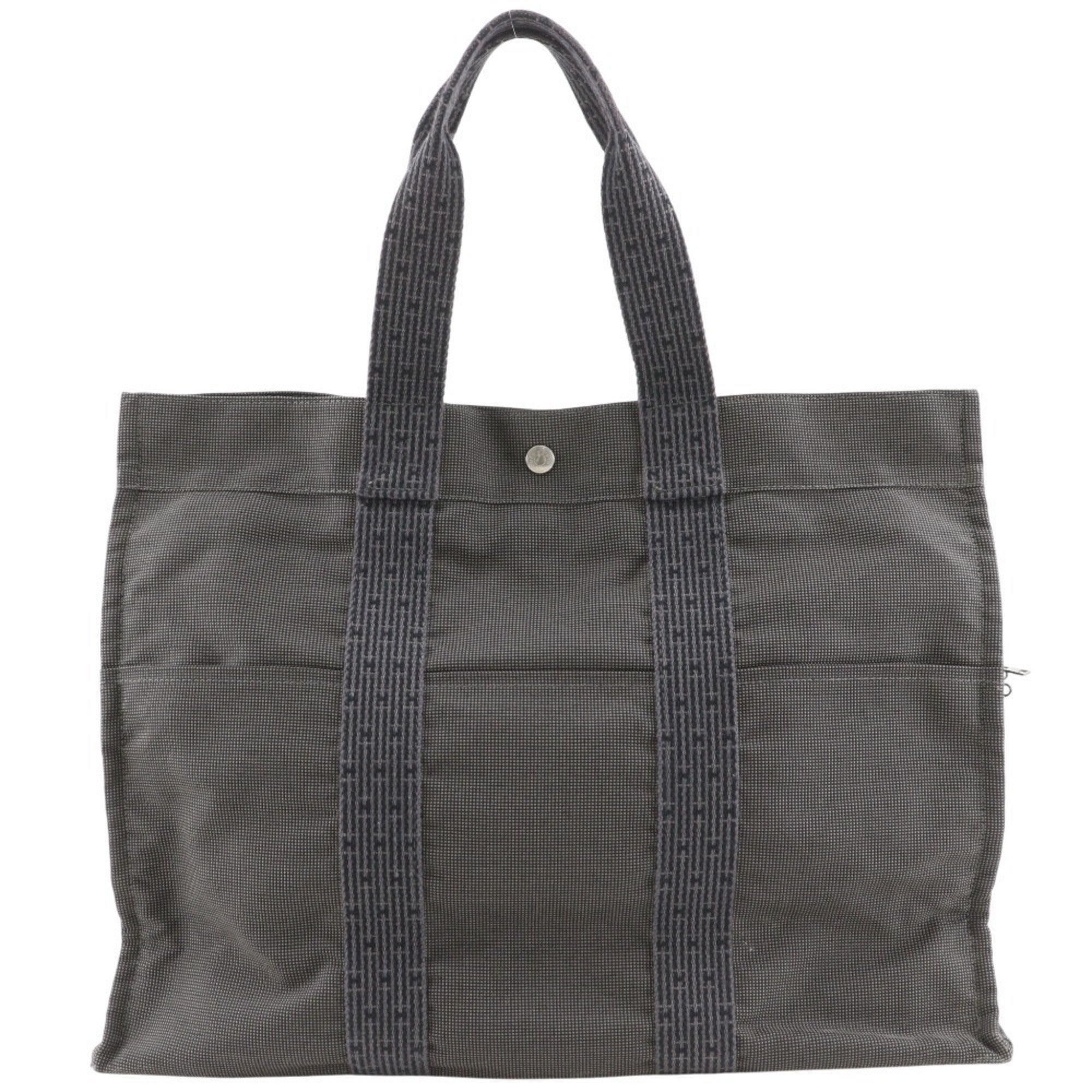 Hermes Gray Nylon Canvas Tote Bag (Pre-Owned)
