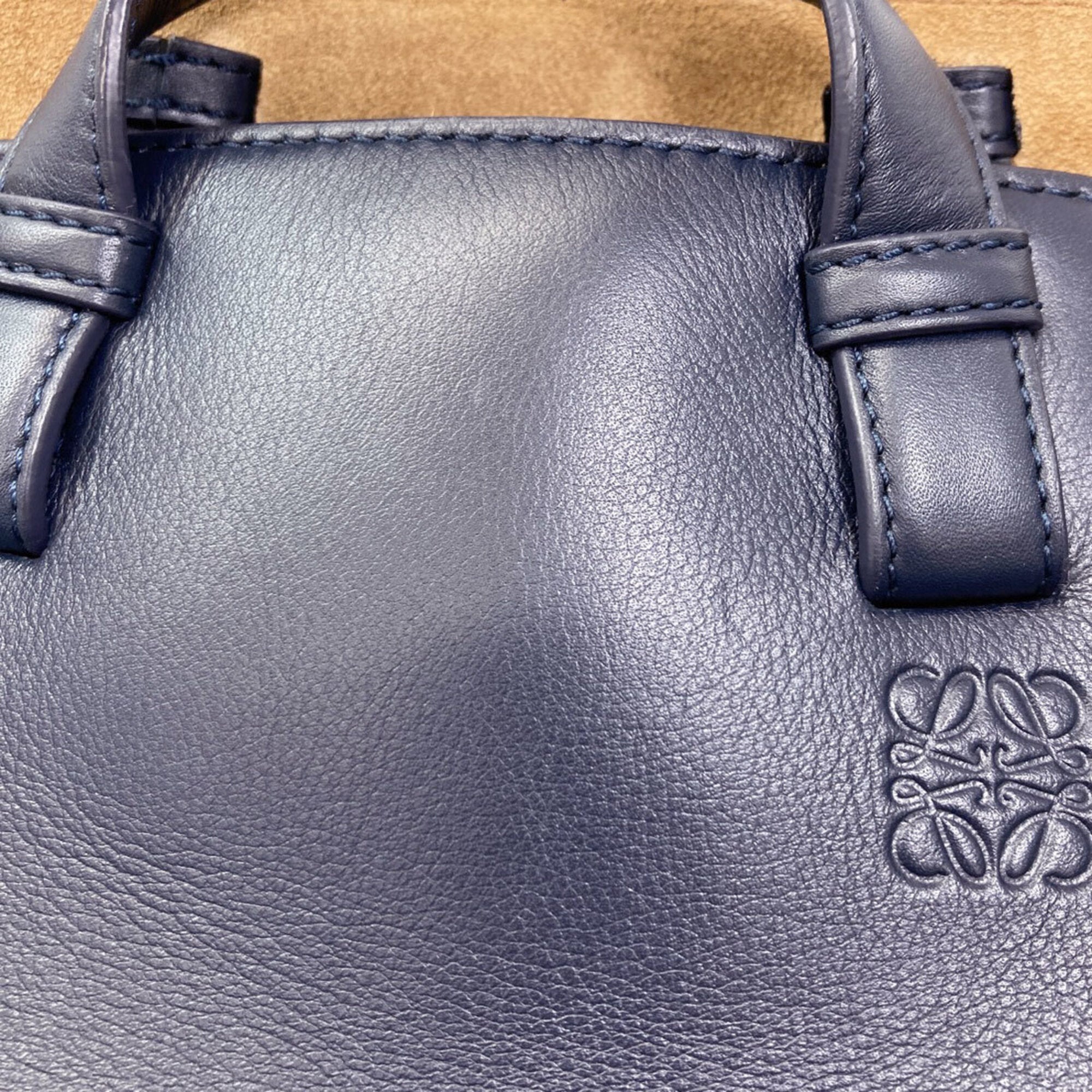 Loewe Navy Leather Handbag (Pre-Owned)