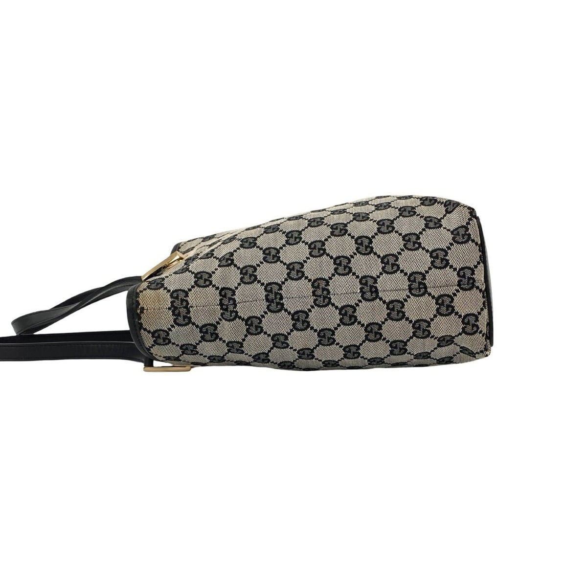 Gucci Black Canvas Leather Handbag Tote Bag (Pre-Owned)