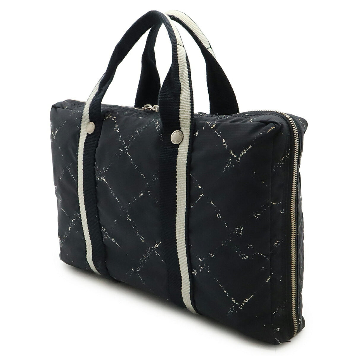 Chanel Travel Line Black Red Color Travel Line Handbag Tote Bag (Pre-Owned)