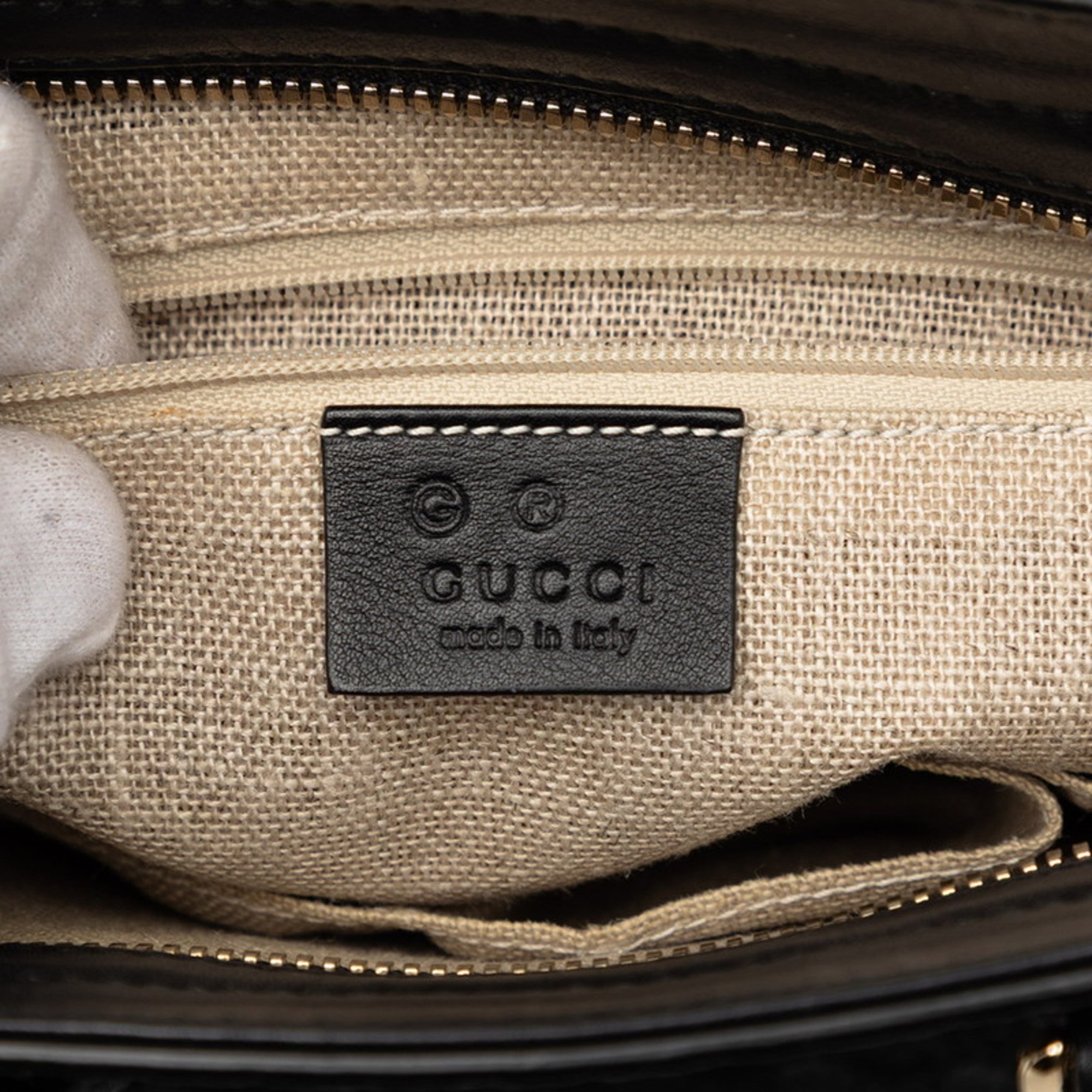 Gucci Black Leather Handbag Shoulder Bag (Pre-Owned)