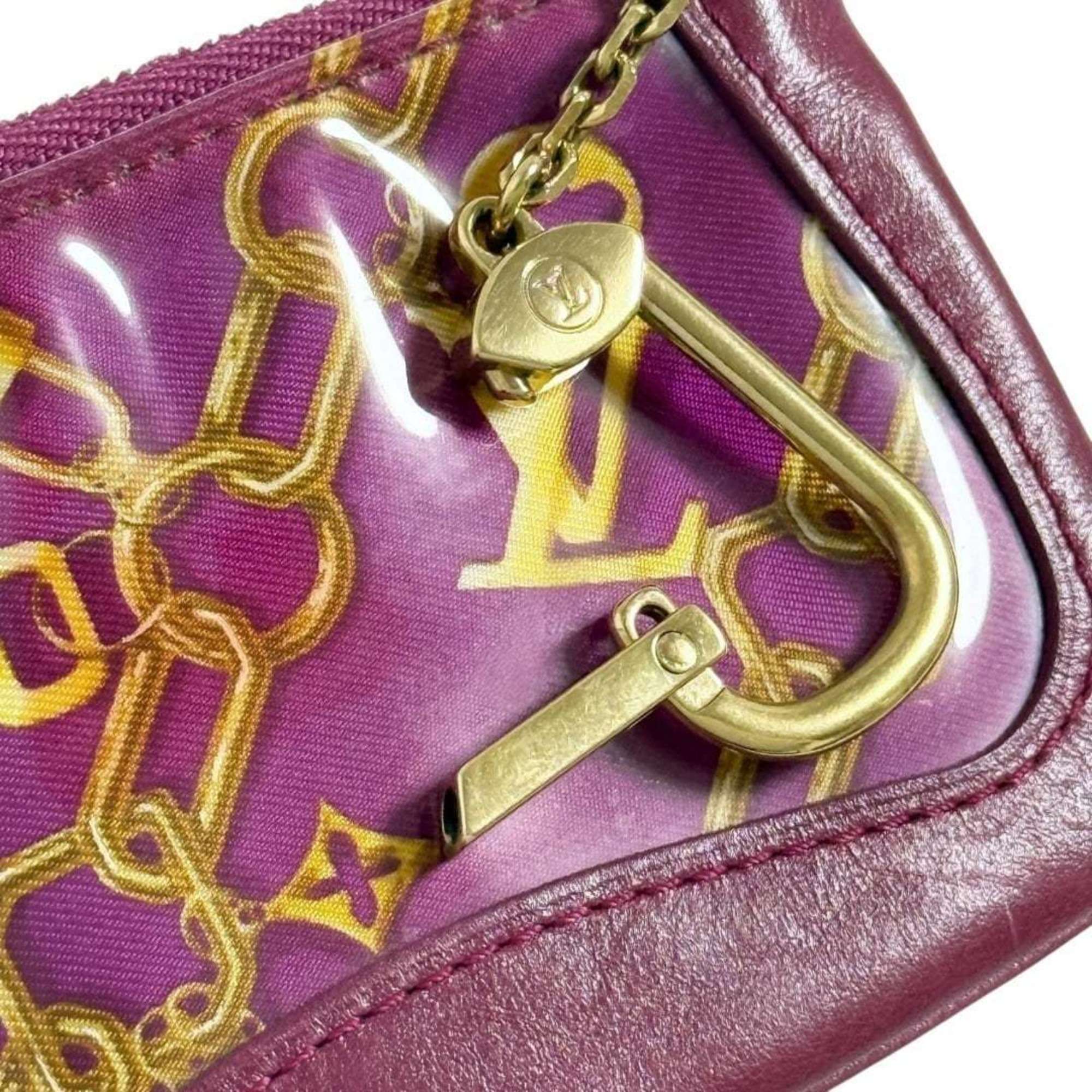 Louis Vuitton Red Color Wine Leather Coin Purse/Coin Case (Pre-Owned)