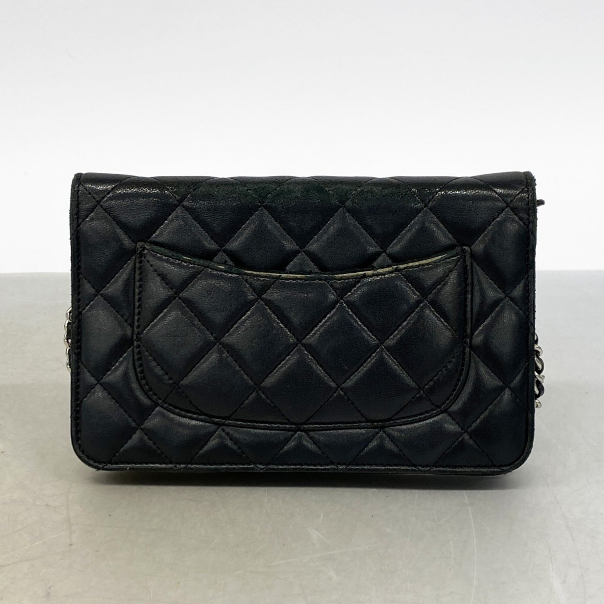 Chanel Black Leather Chain/Shoulder Wallet (Pre-Owned)