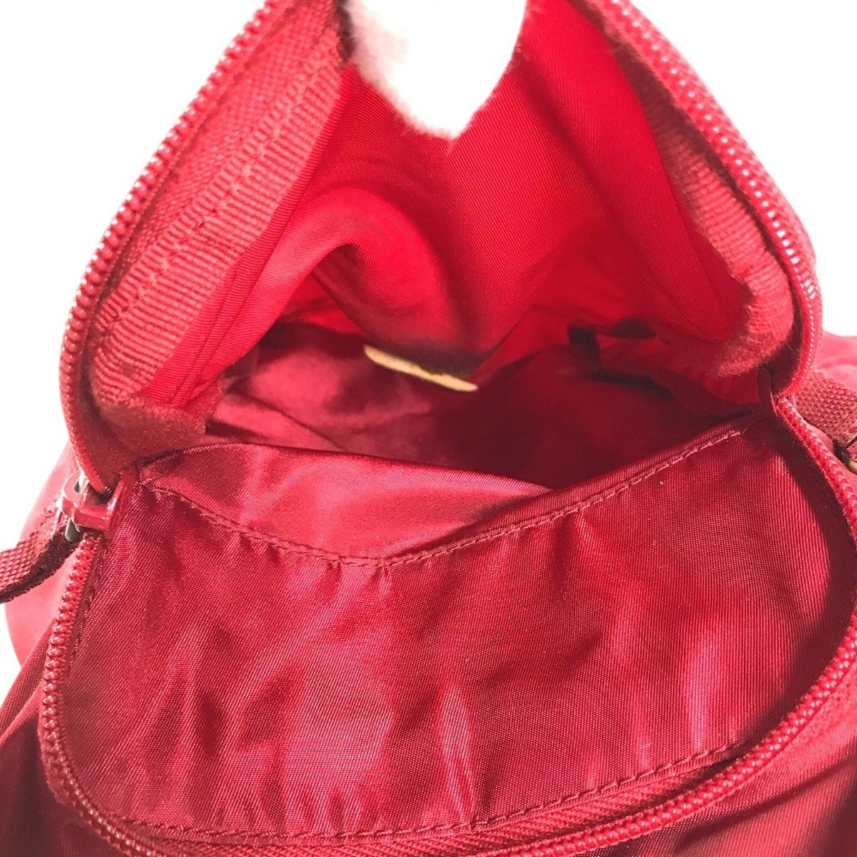 Prada Bordeaux Red Color Nylon Shoulder Bag (Pre-Owned)