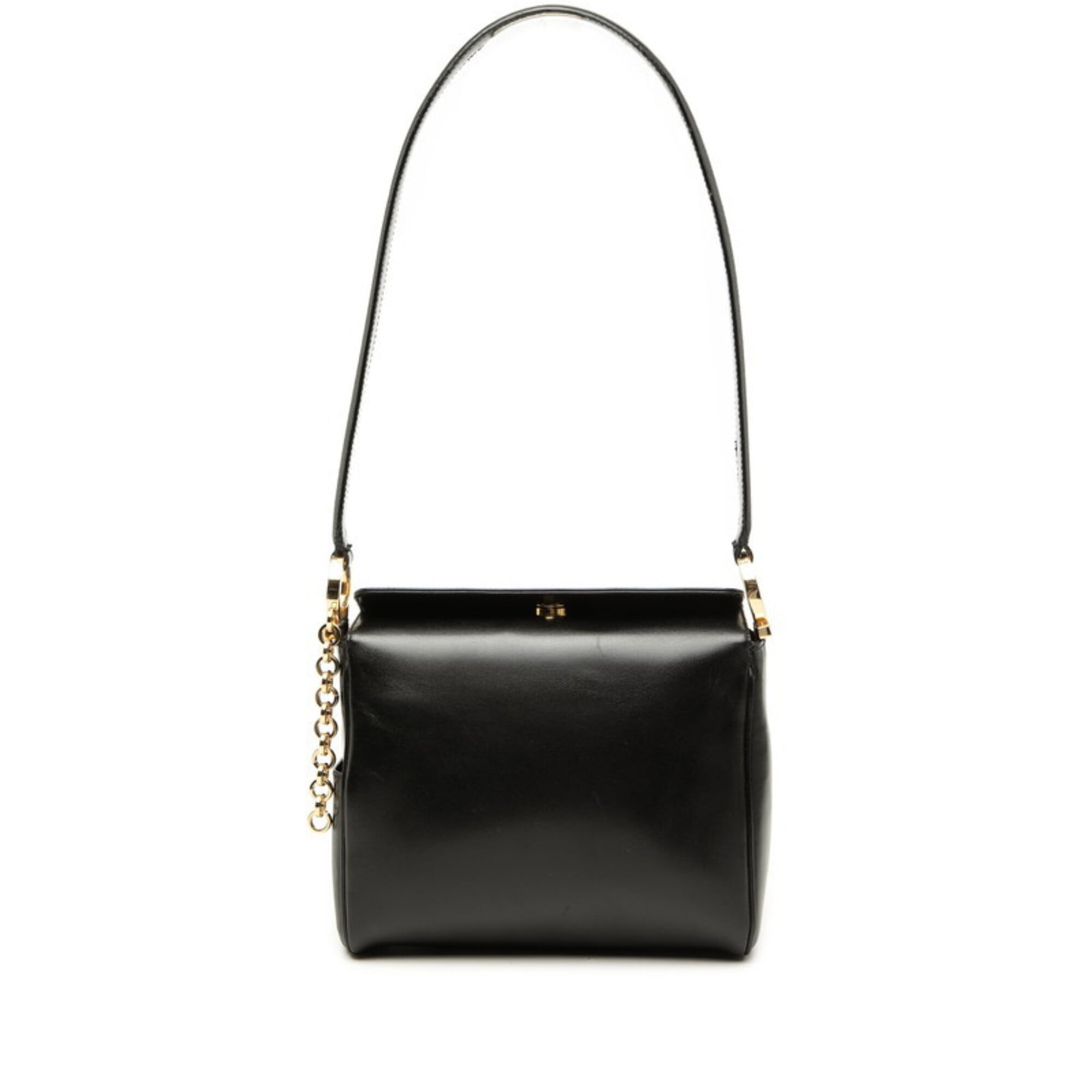 Salvatore Ferragamo Black Leather Pouch Shoulder Bag (Pre-Owned)