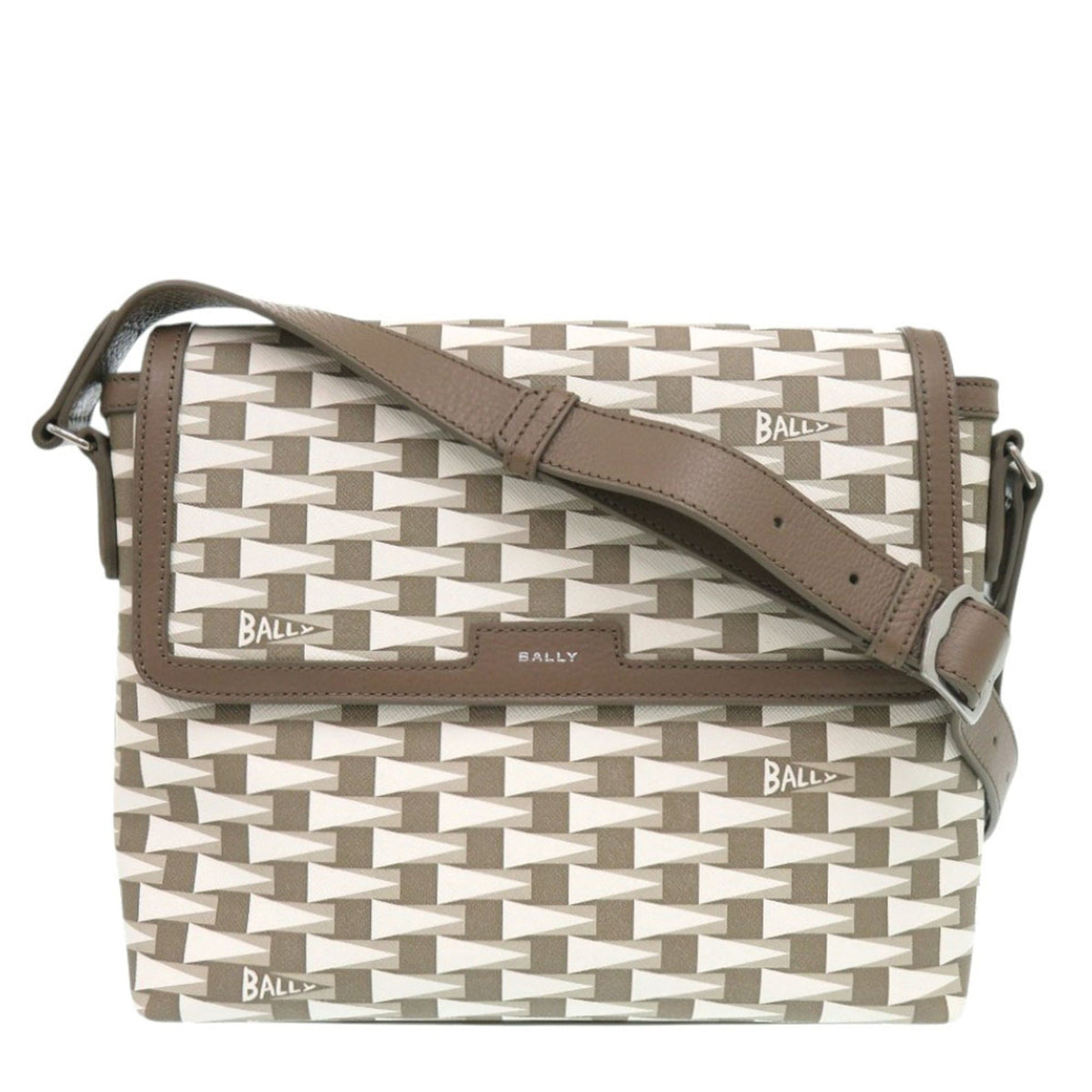 Bally Brown White Leather Shoulder Bag (Pre-Owned)