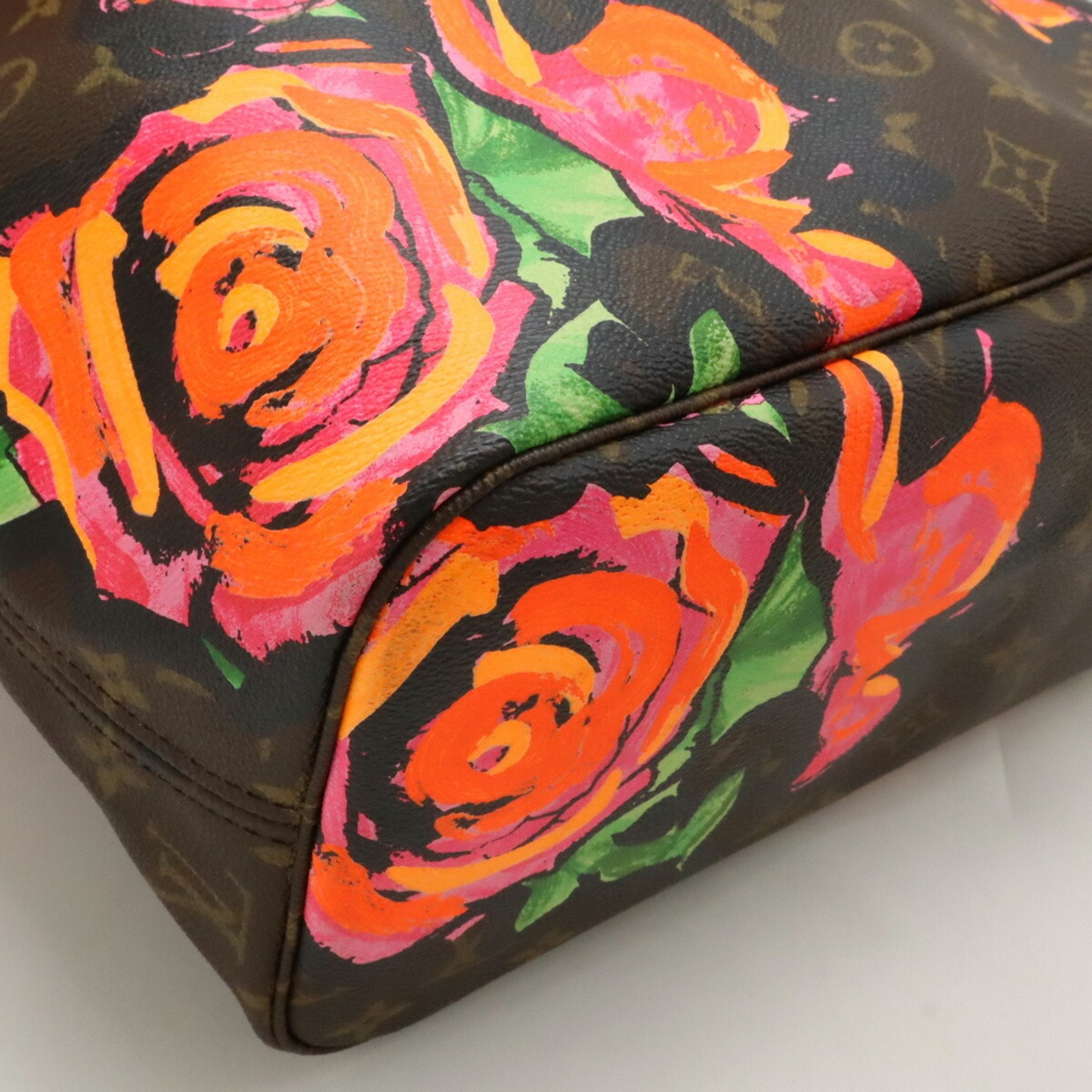 Louis Vuitton Brown Green Monogram Orange Pink Monogram Rose Shoulder Bag Tote Bag (Pre-Owned)