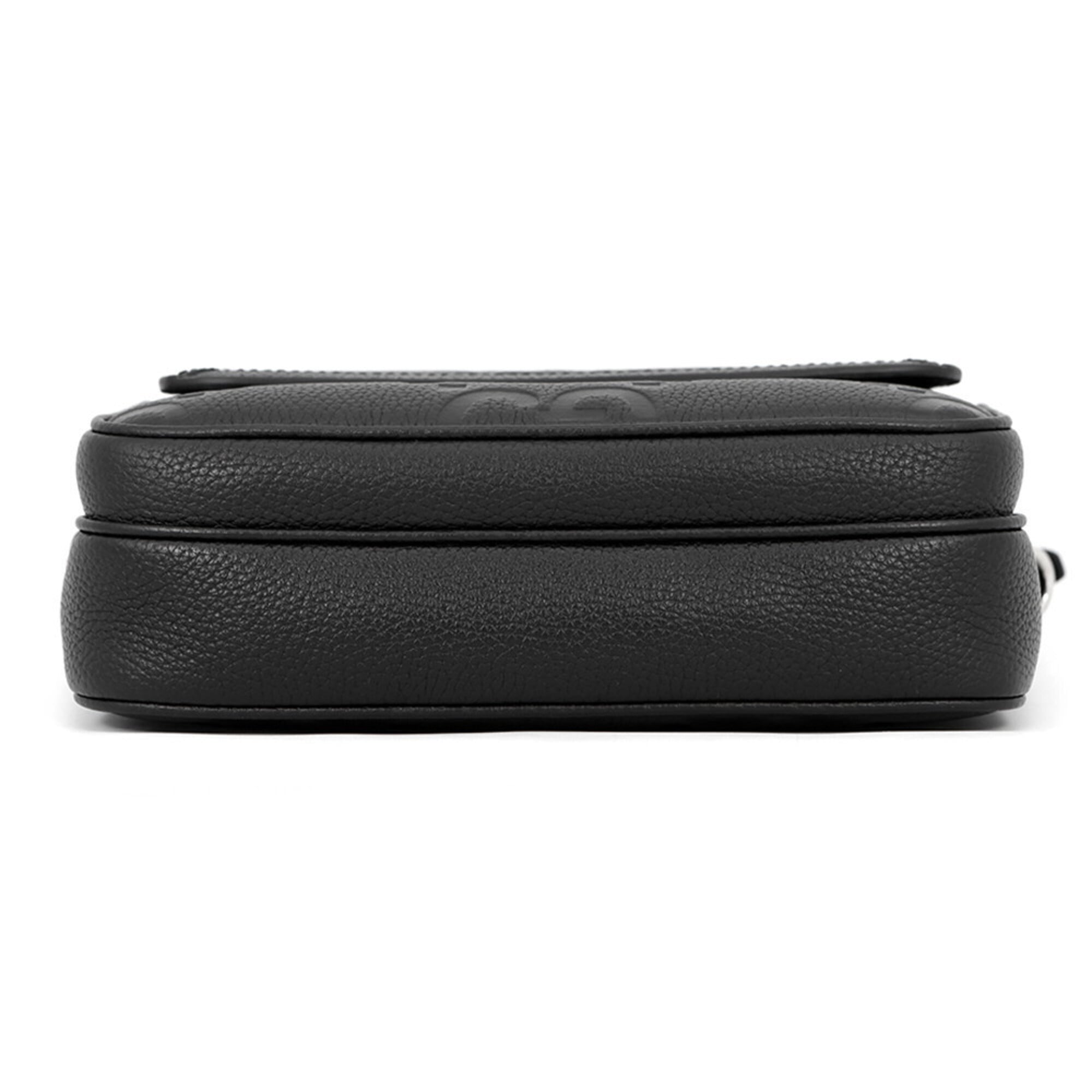 Gucci Black Leather Handbag Shoulder Bag (Pre-Owned)