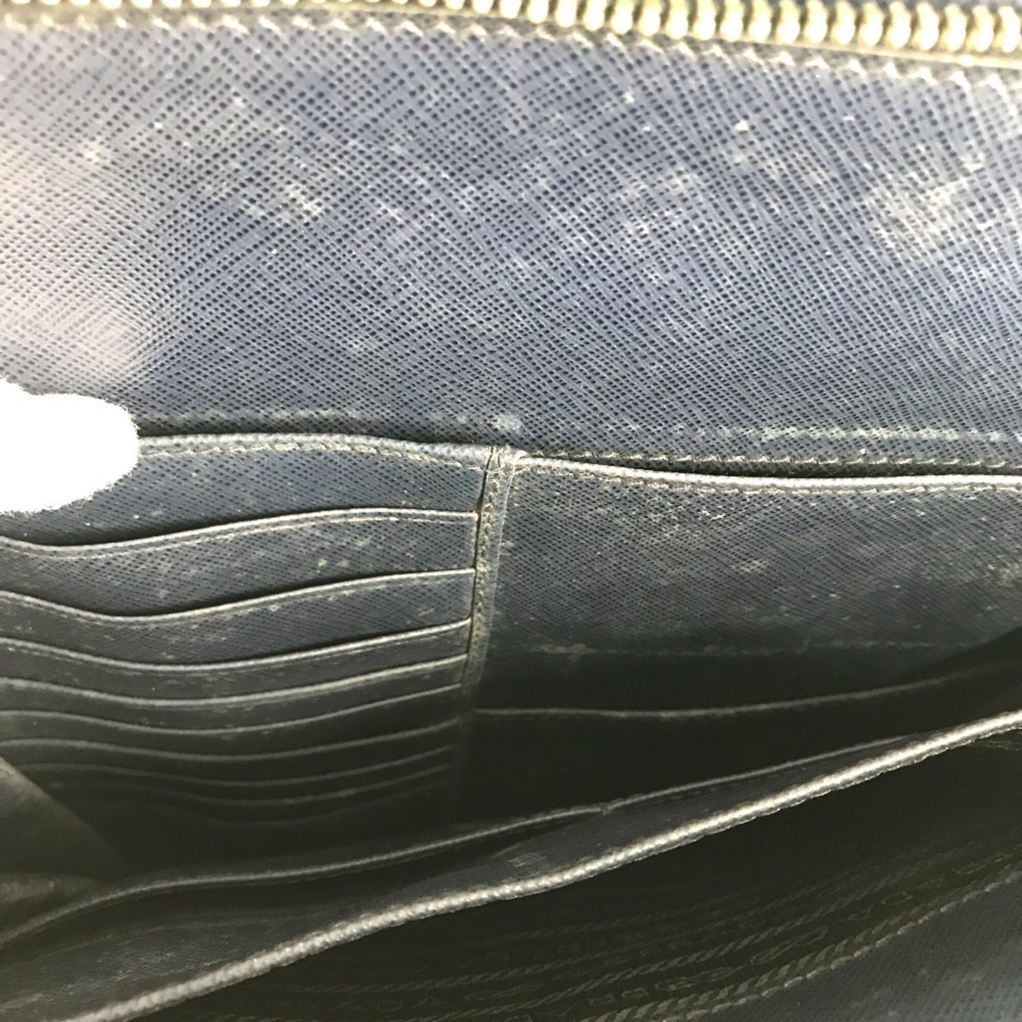 Prada Blue Leather Briefcase (Pre-Owned)