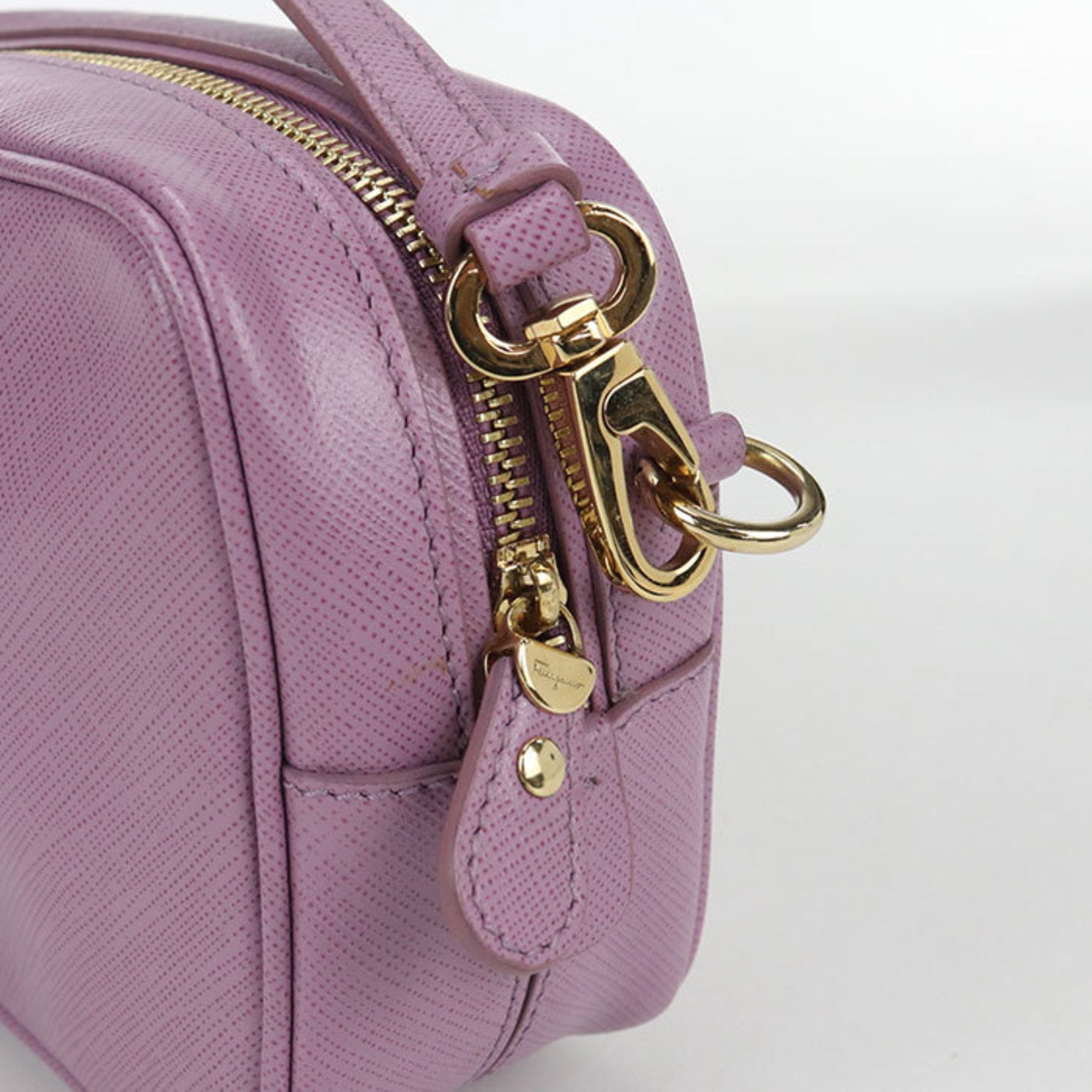 Salvatore Ferragamo Purple Leather Shoulder Bag (Pre-Owned)