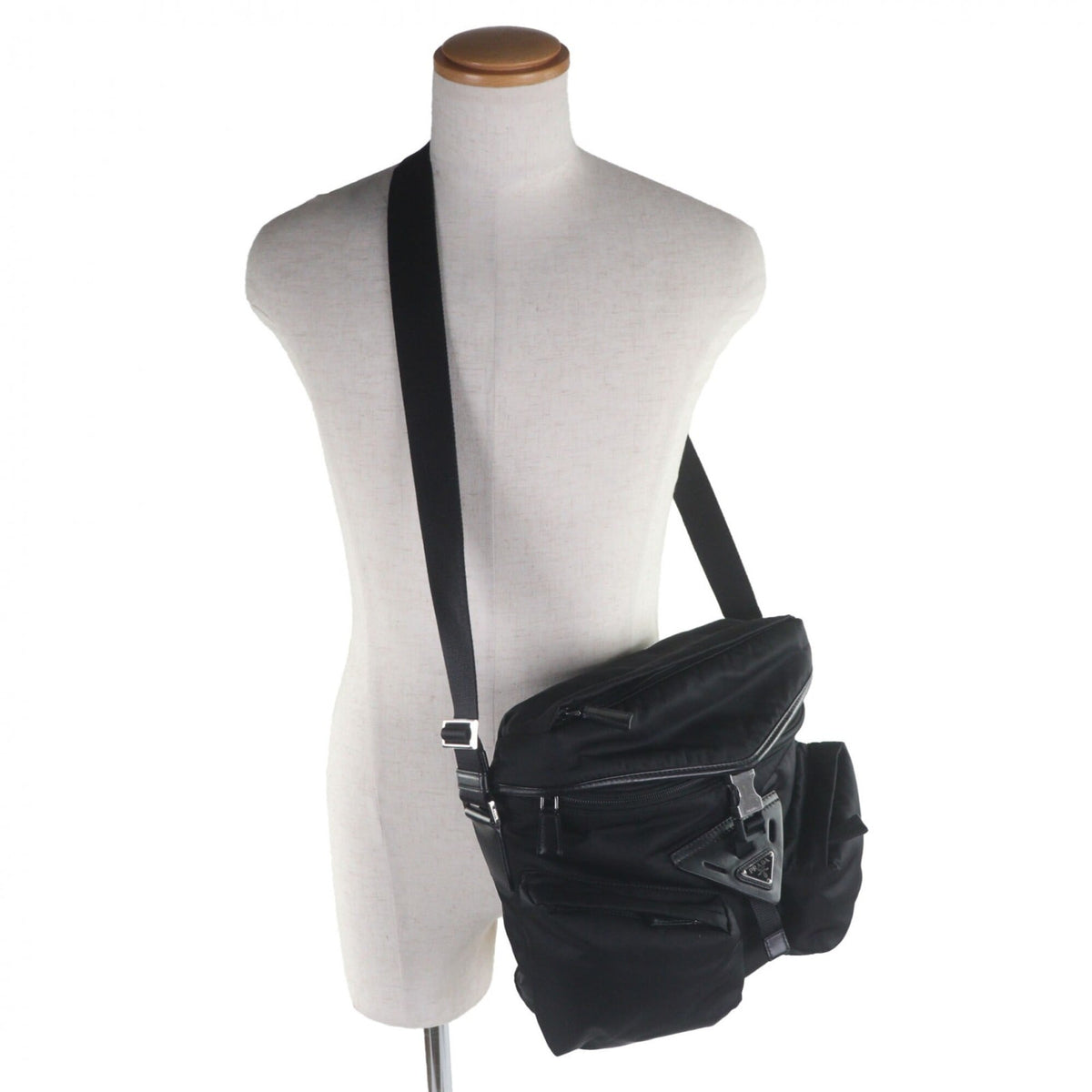 Prada Black Nylon Leather Shoulder Bag (Pre-Owned)