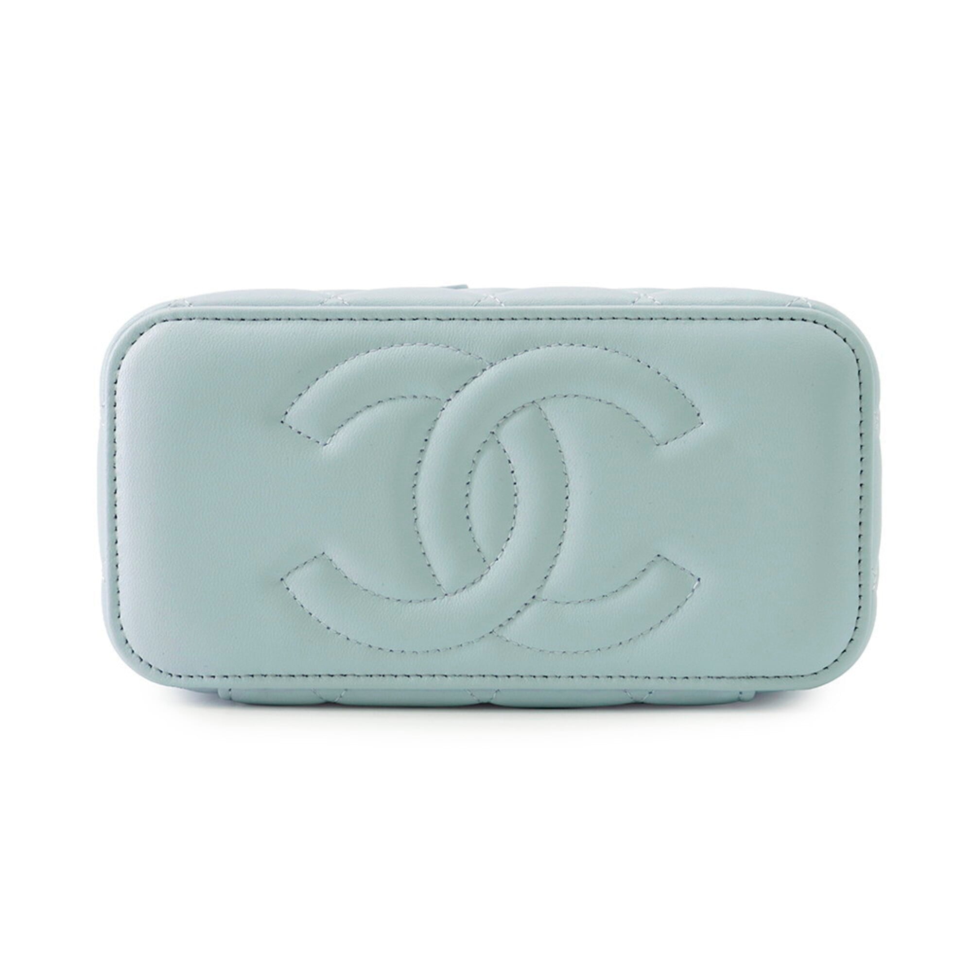 Chanel Matelasse Light Blue Leather Handbag Shoulder Bag (Pre-Owned)