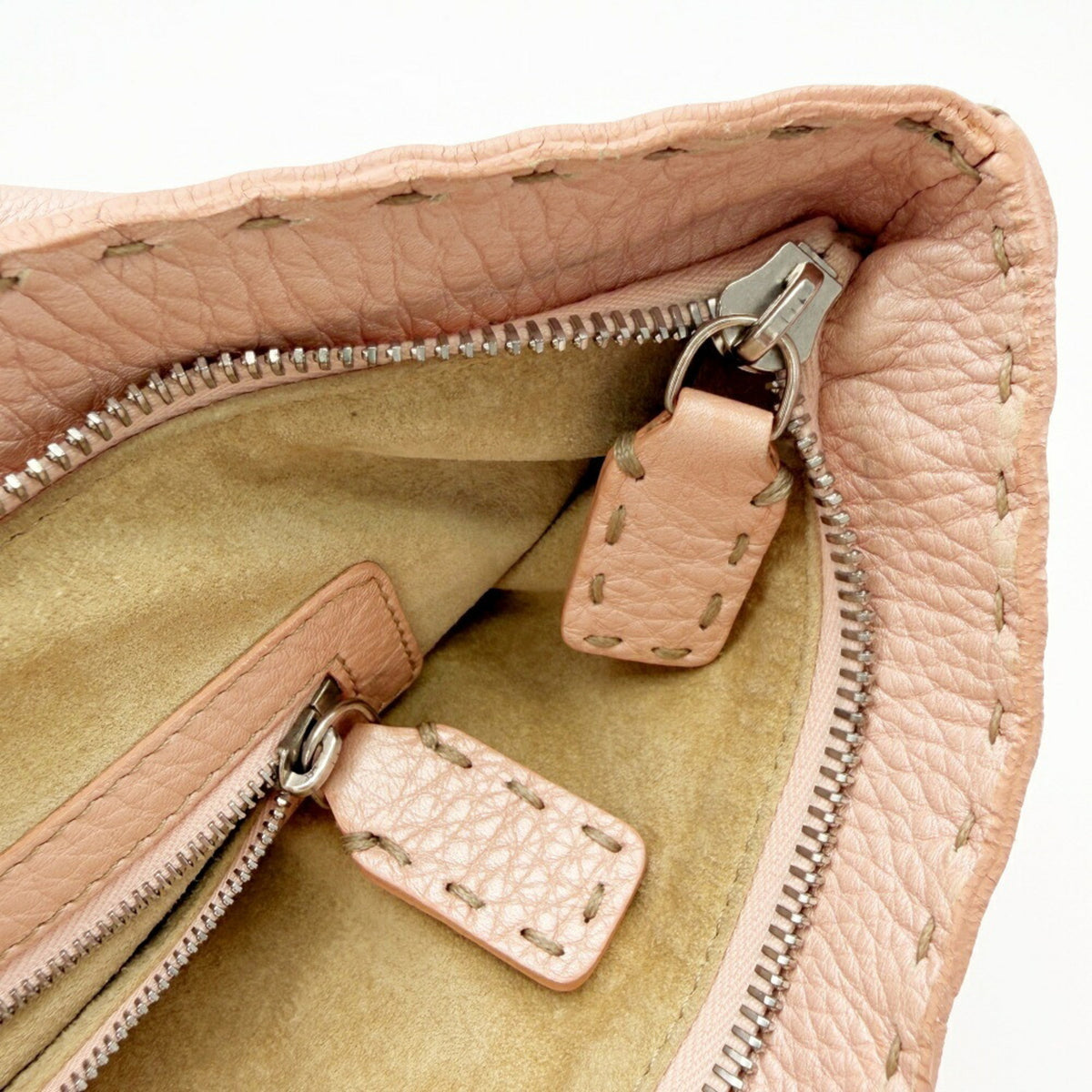 Fendi Pink Leather Tote Bag (Pre-Owned)